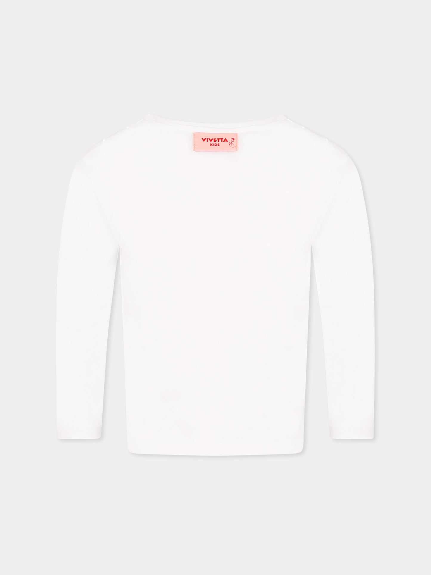 White t-shirt for girl with hands