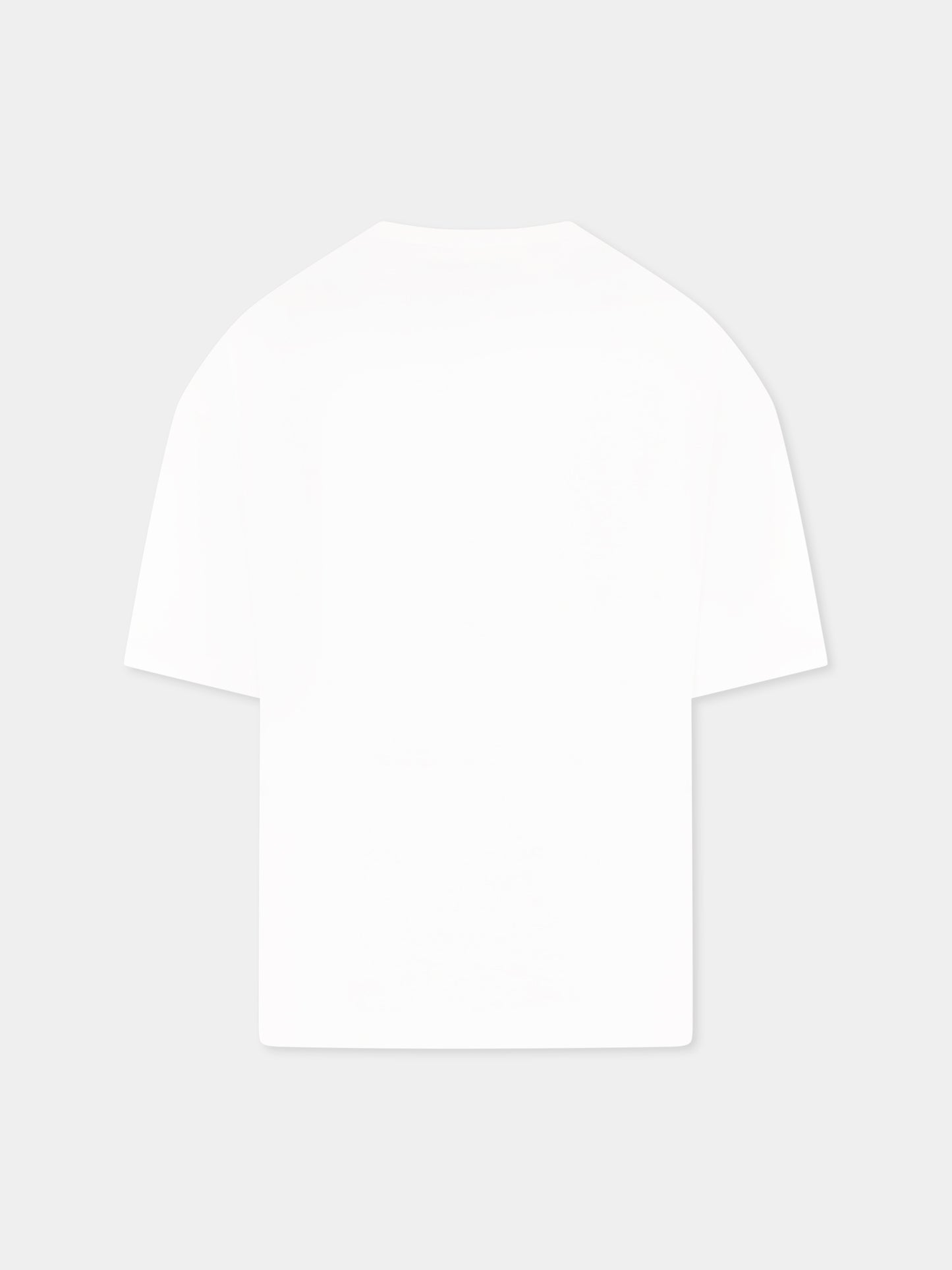 T-shirt bianca per bambino con pesce e logo,Flower Mountain,0N02 0016002880 01 KAWA