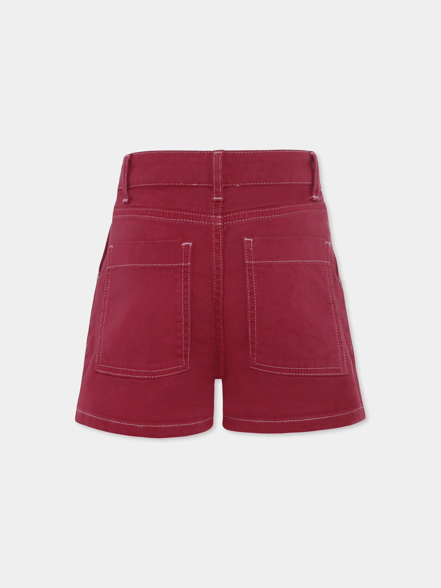 Shorts fucsia per bambina con logo,Flower Mountain,0L04 0016002866 01 AKIKO