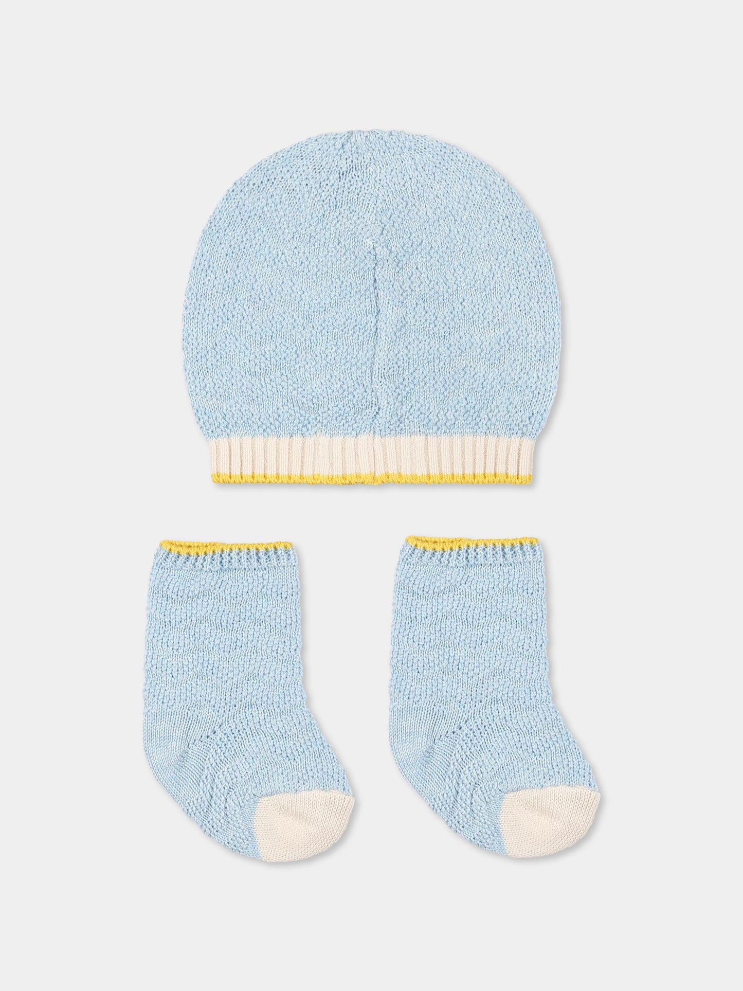 Set accessori celeste per neonato con onde,Gensami,BOX01-B-ONDA BLUE SKY