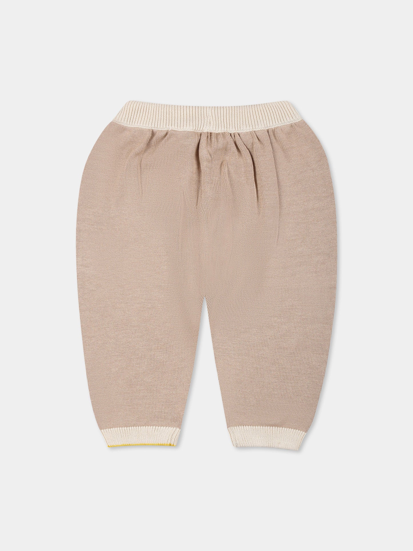 Beige trousers for baby boy with waves