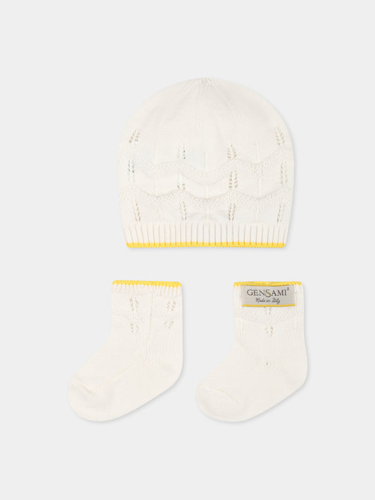 Set accessori bianco per neonati con onde,Gensami,BOX04-B-ONDA OFF WHITE