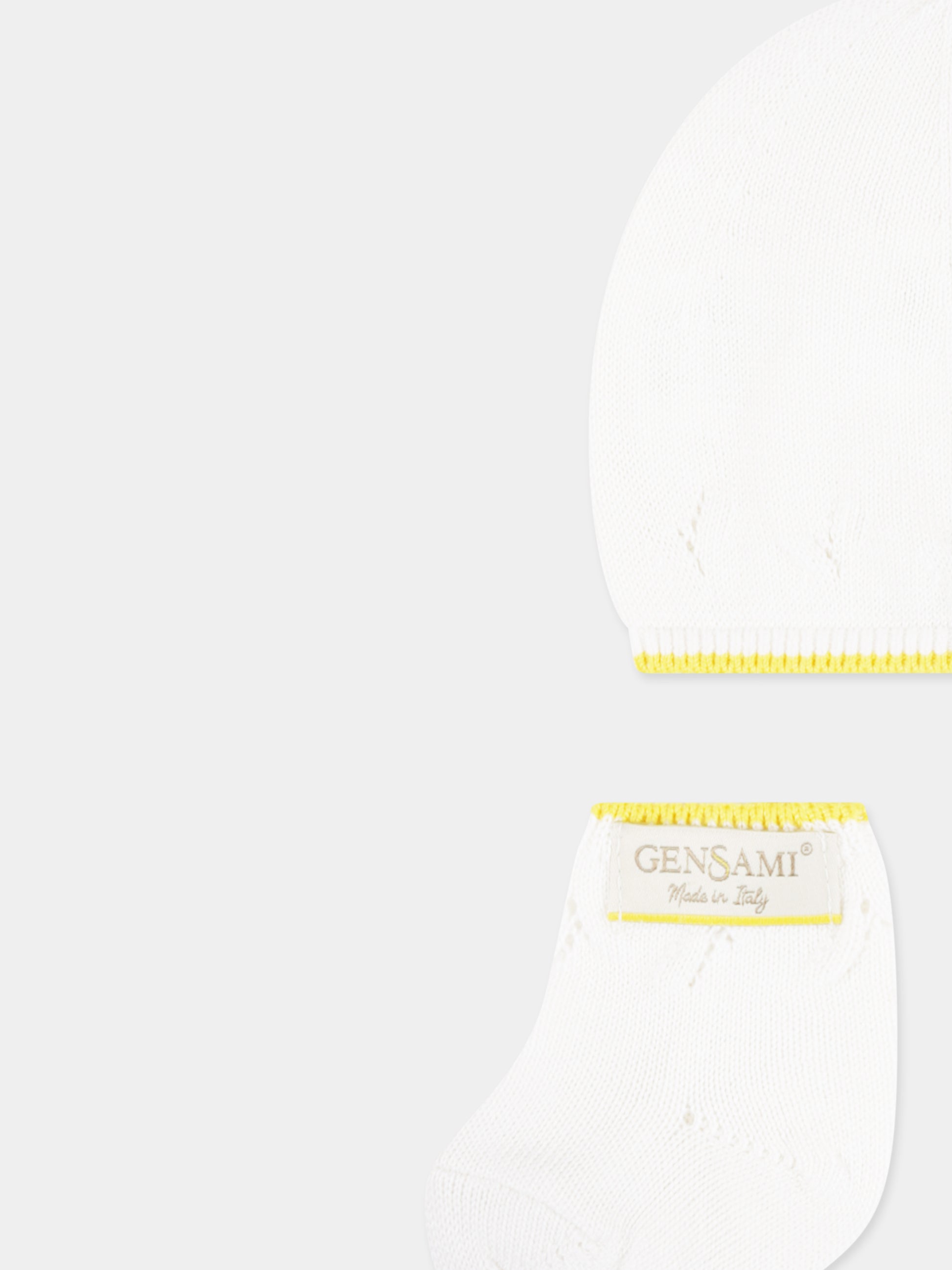 Set accessori bianco per neonati con logo,Gensami,BOX01-B-TRE OFF WHITE