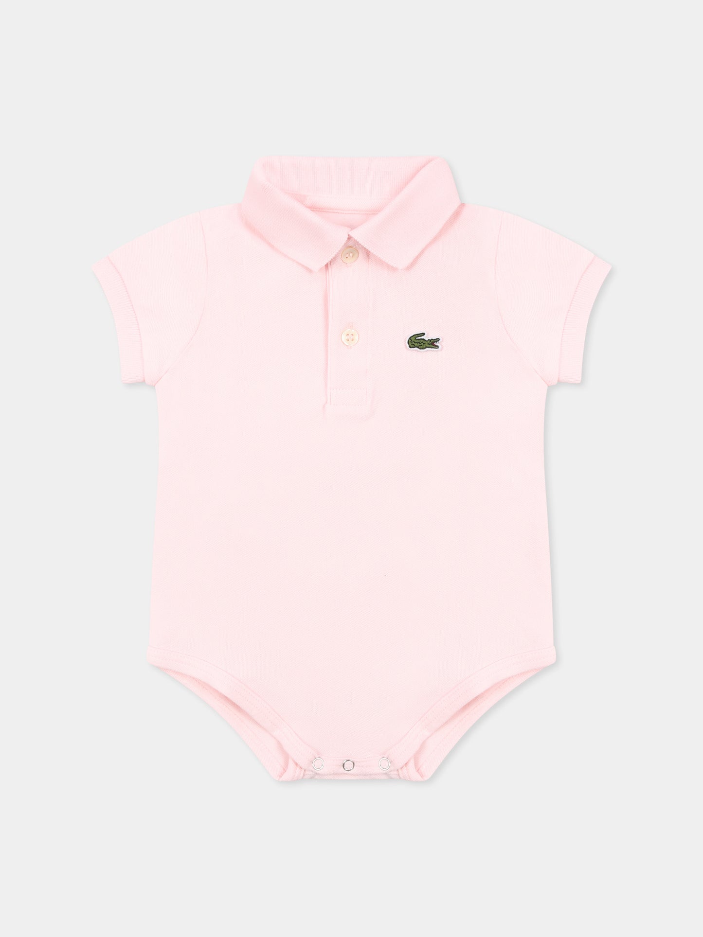 Body rosa per neonata con coccodrillo,Lacoste,4J8412 T03