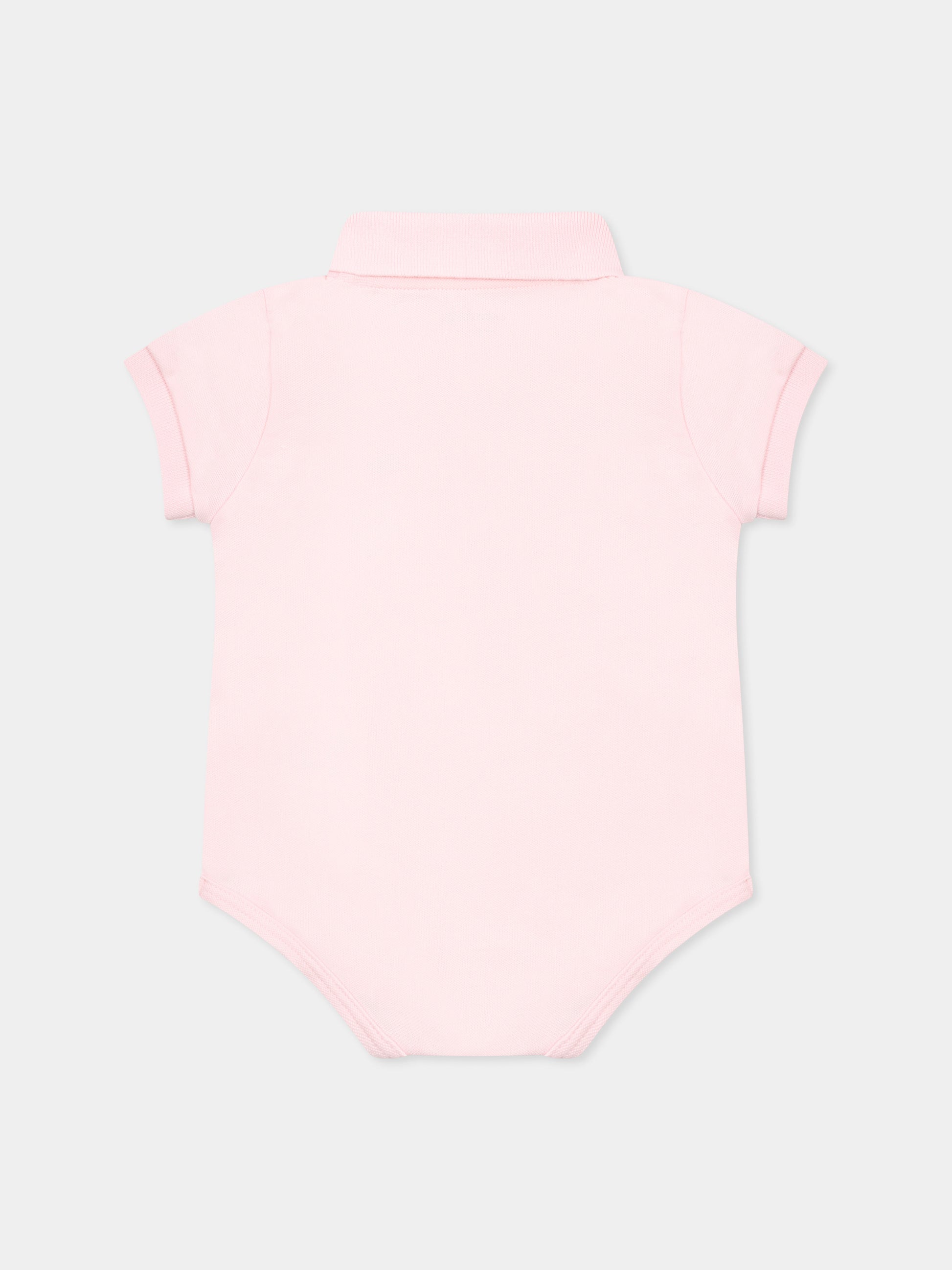 Body rosa per neonata con coccodrillo,Lacoste,4J8412 T03
