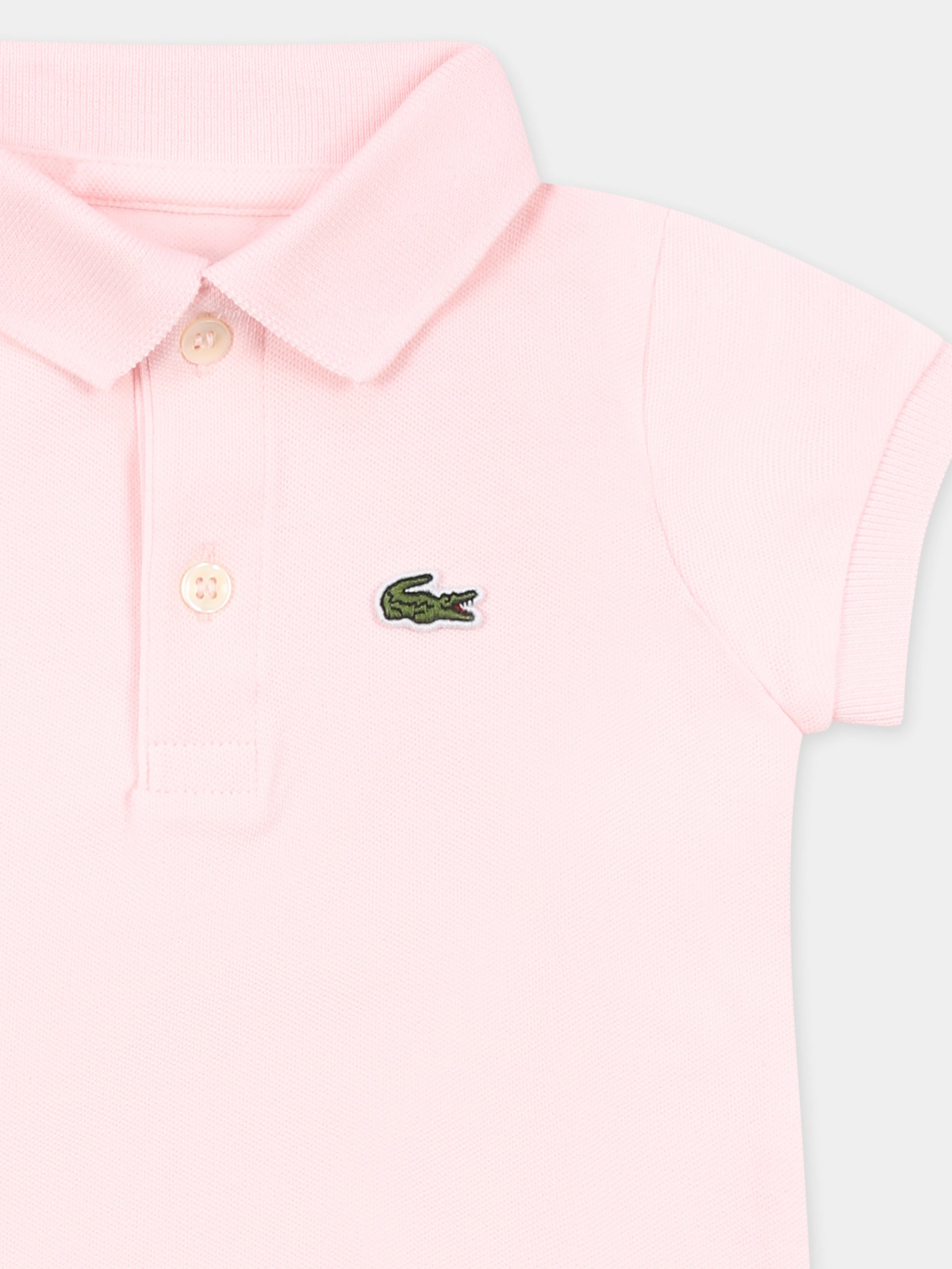 Body rosa per neonata con coccodrillo,Lacoste,4J8412 T03