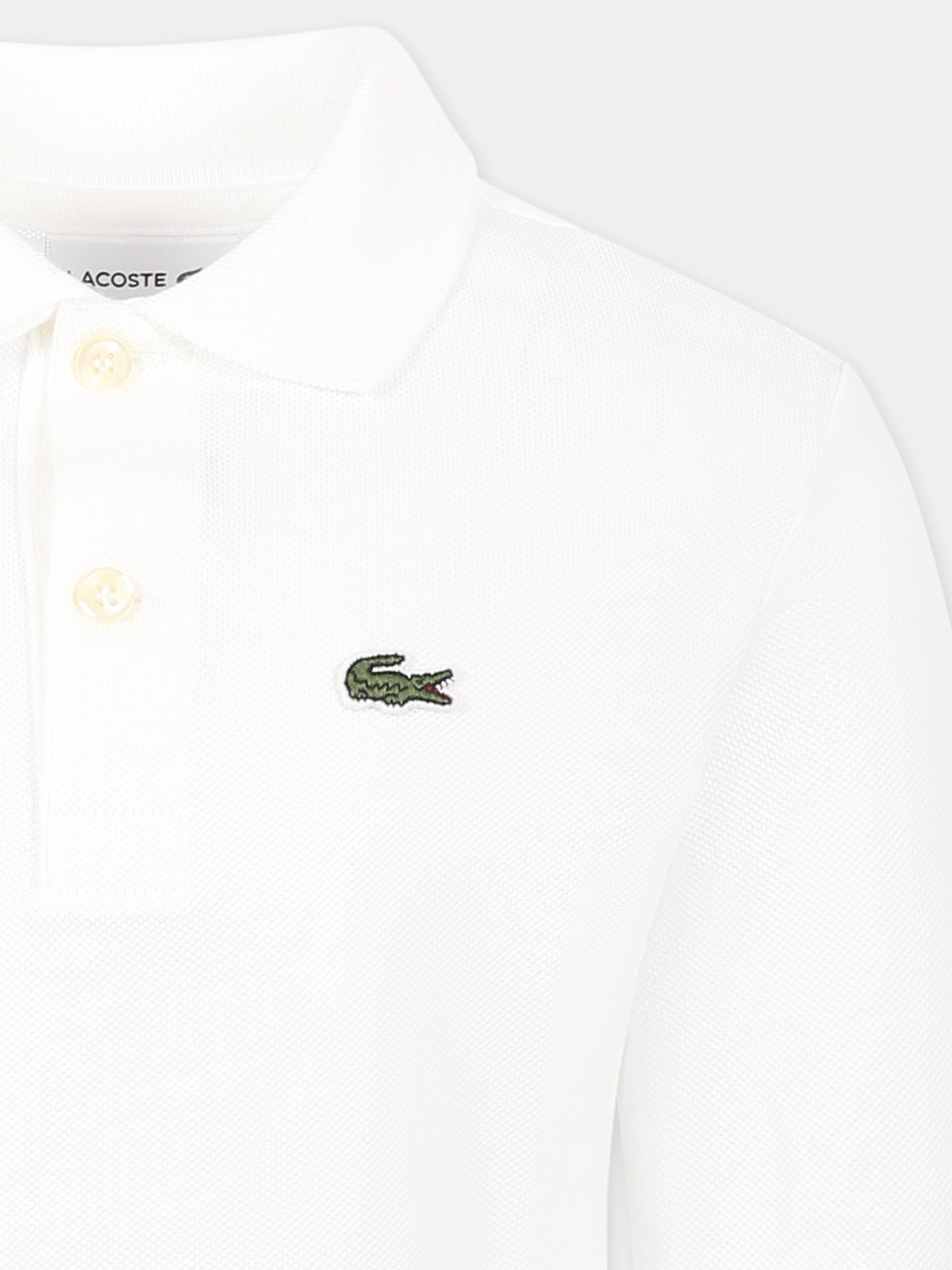 Polo bianca per bambino con coccodrillo,Lacoste,PJ8915 001
