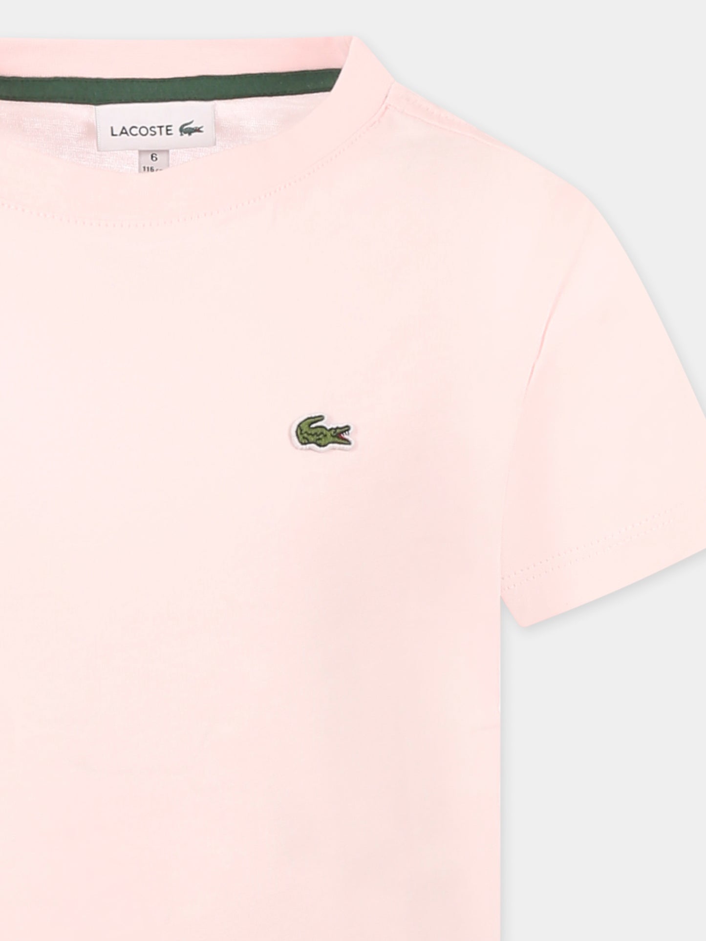 T-shirt rosa per bambini con coccodrillo,Lacoste,TJ1122 T03