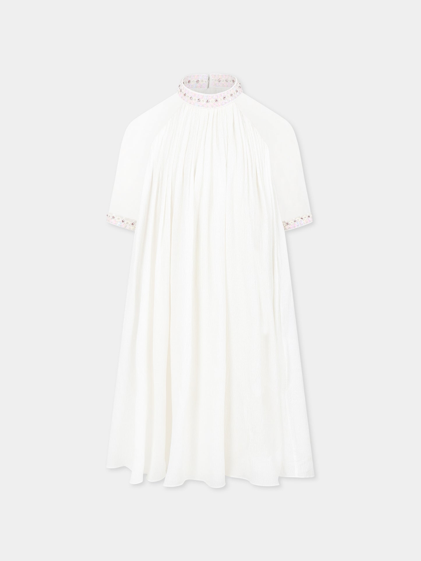 Ivory dress for girl with flowers