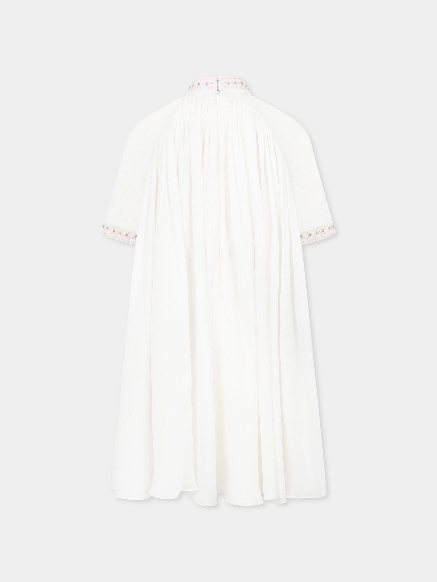 Ivory dress for girl with flowers