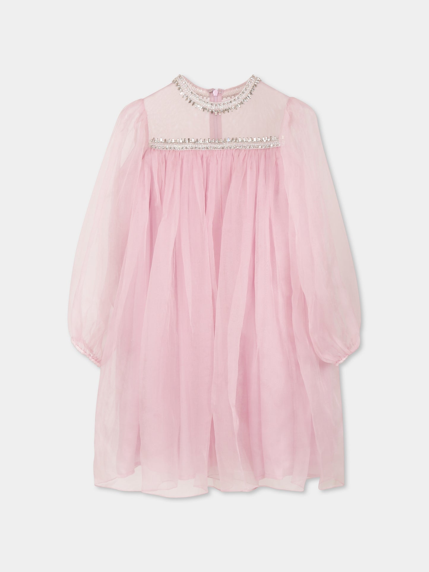 Purple dress for girl with crystals