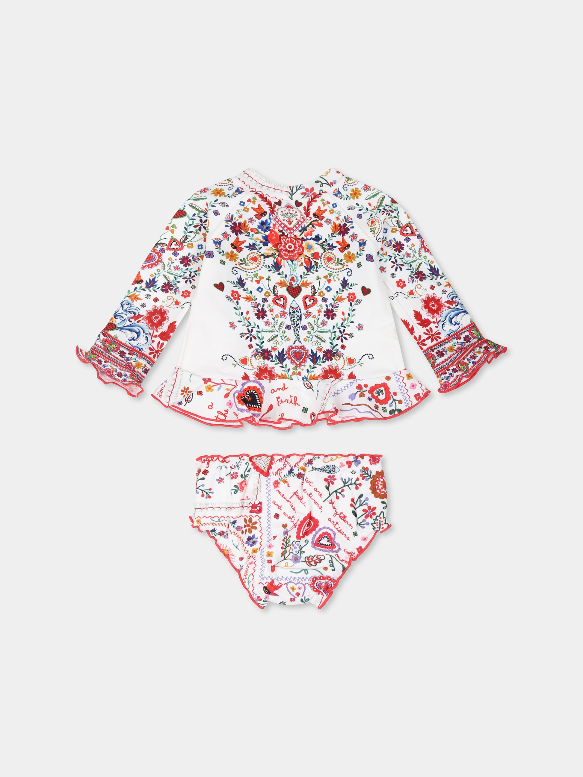 Costume Anti UV per neonata con stampa floreale,Camilla,00034415 FATHJUST