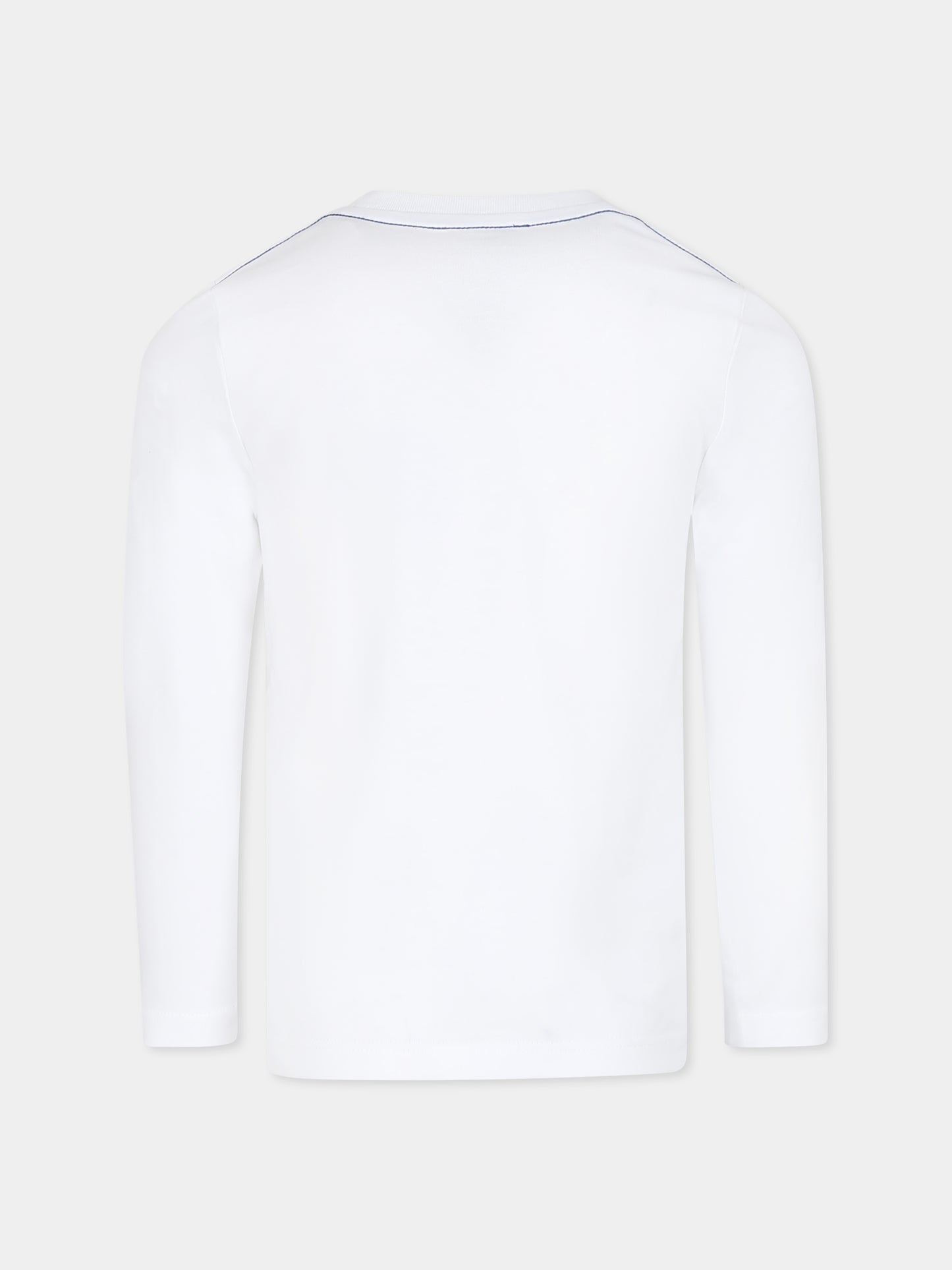 White t-shirt for boy with logo