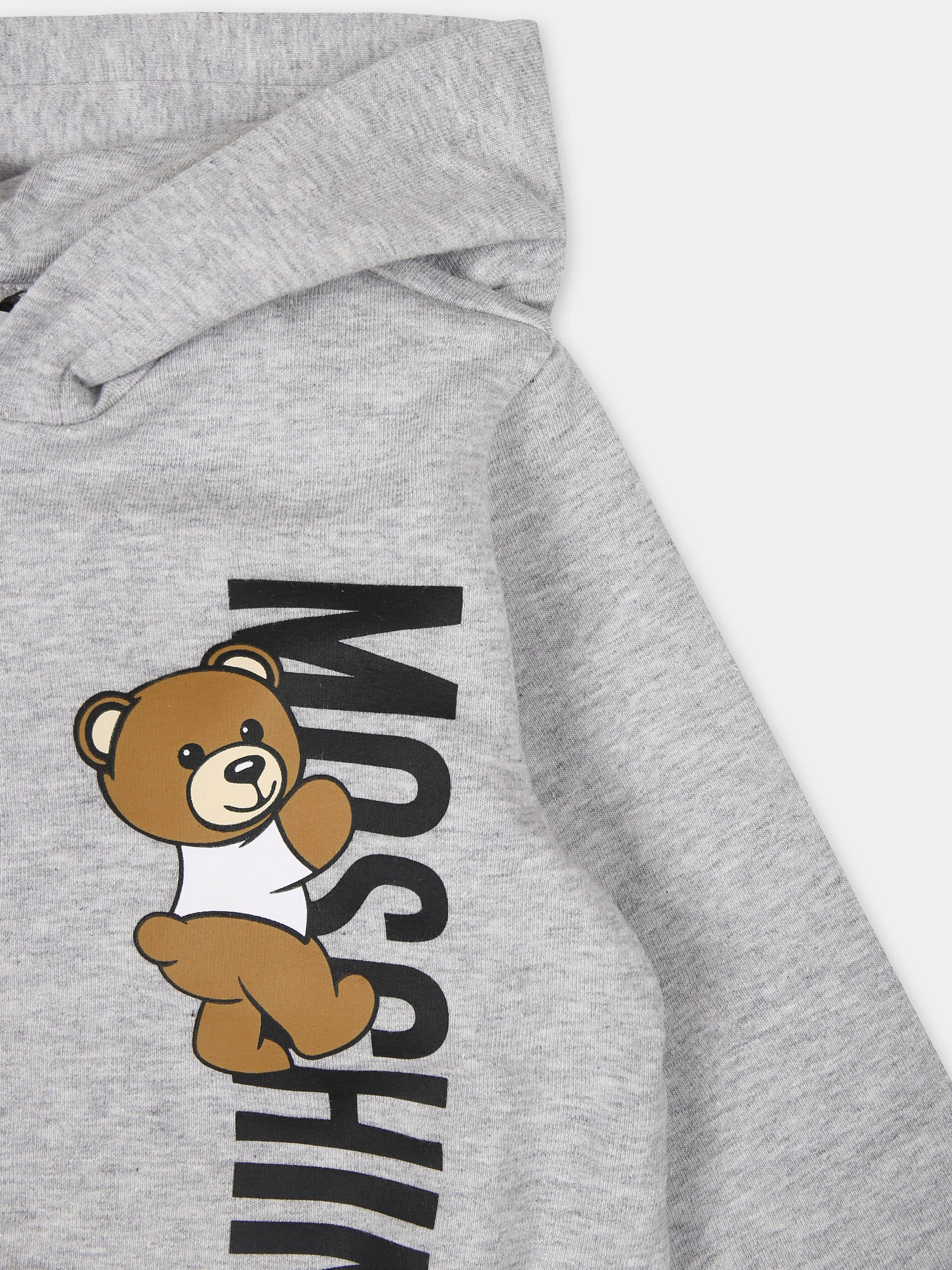 Completo grigio per neonati con Teddy Bear,Moschino Kids,MUK04R LDA27 60926