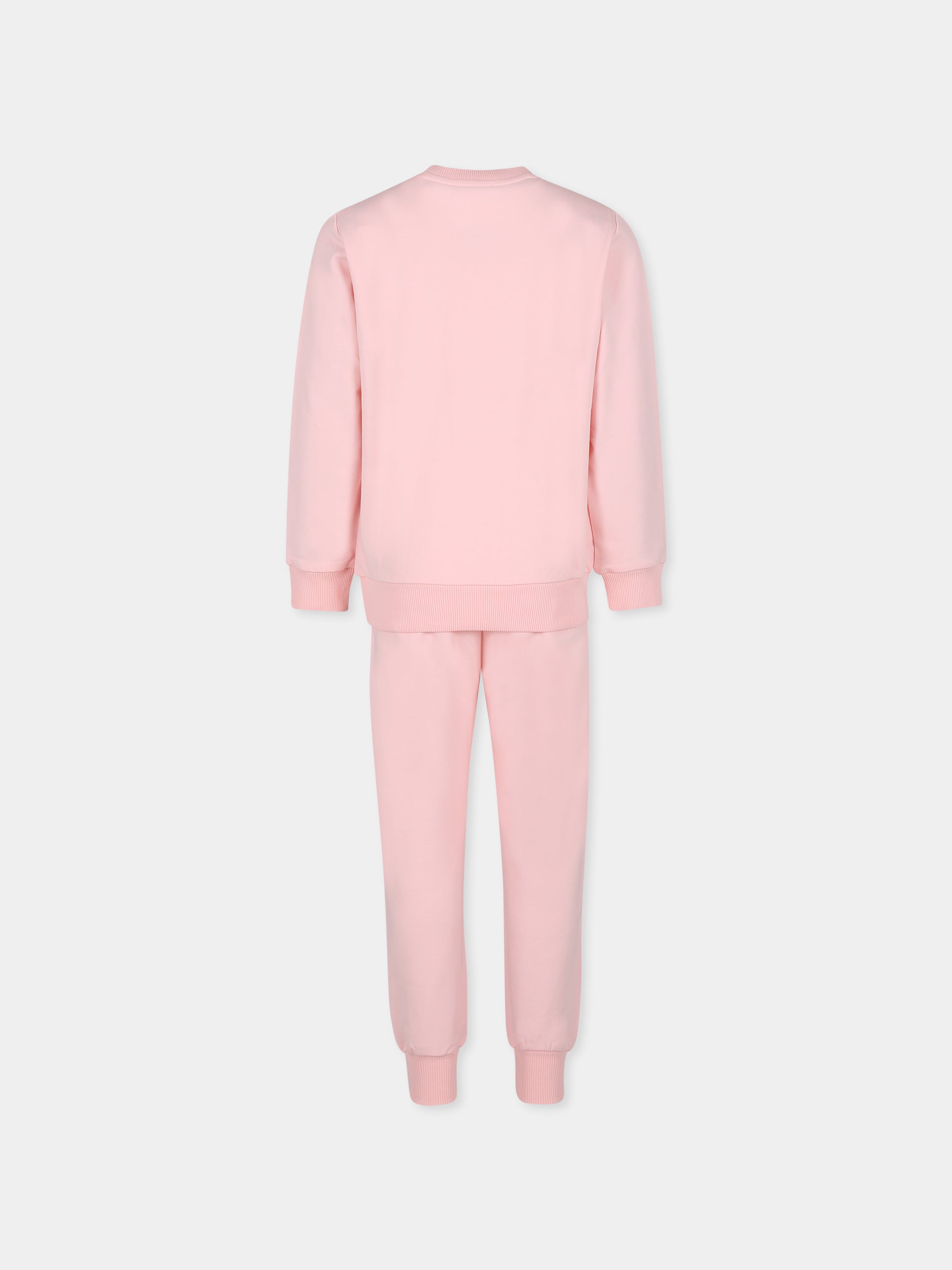 Completo rosa per bambina con logo,Moschino Kids,HUK03R LDA11 50209
