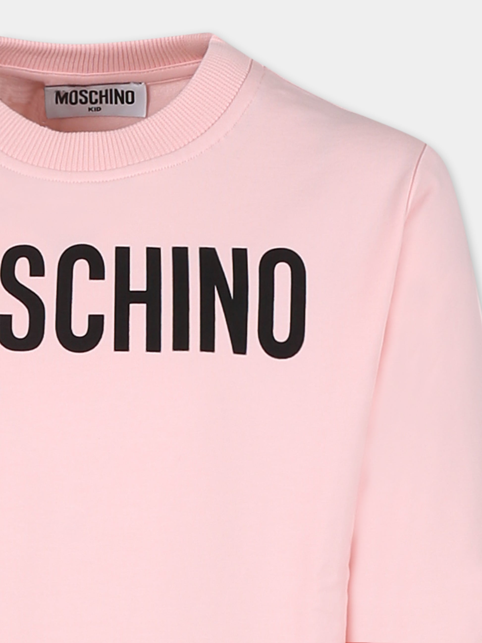 Completo rosa per bambina con logo,Moschino Kids,HUK03R LDA11 50209