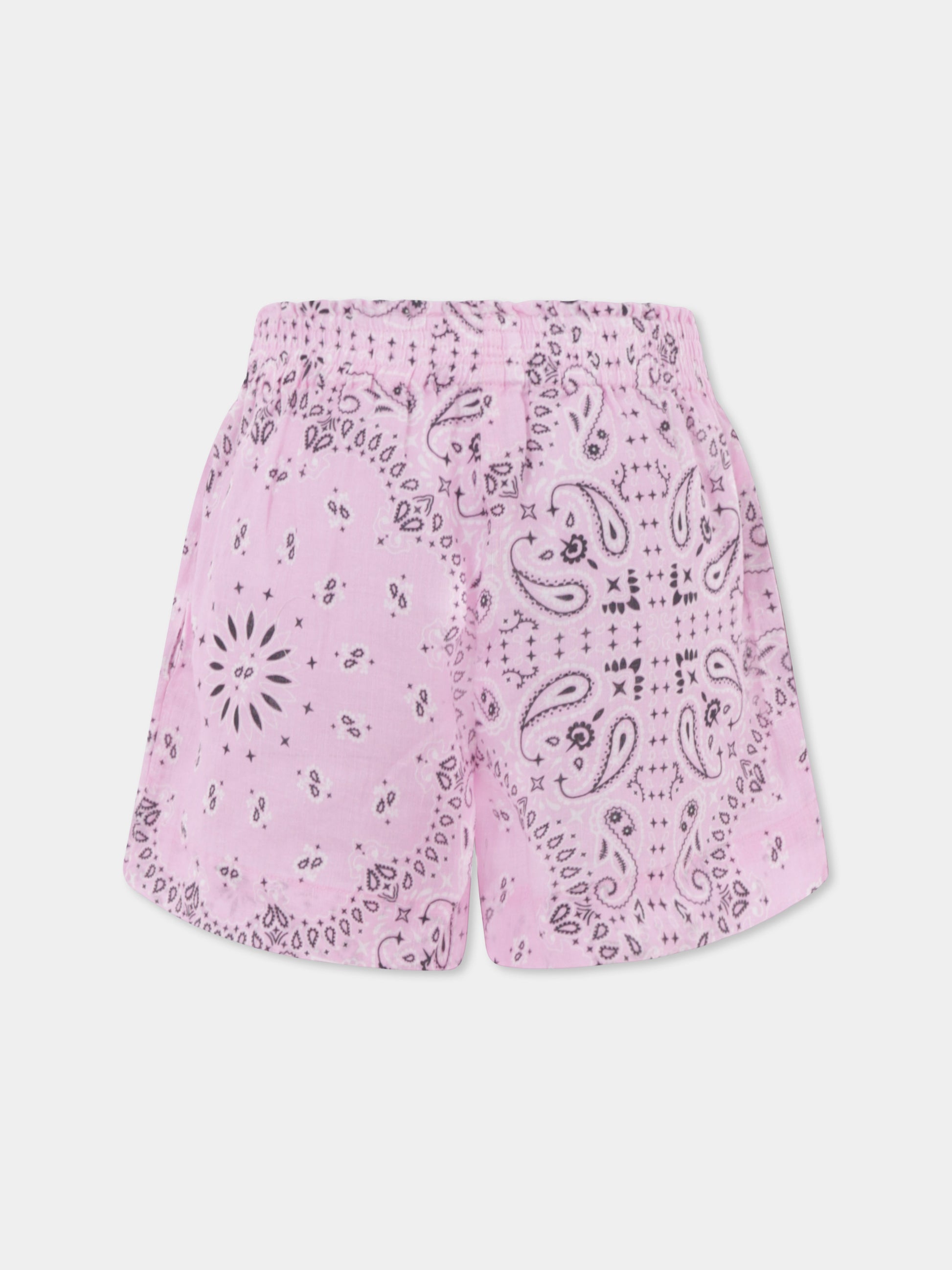 Shorts rosa per bambina con stampa paisley,Mc2 Saint Barth,MEA001 04940H