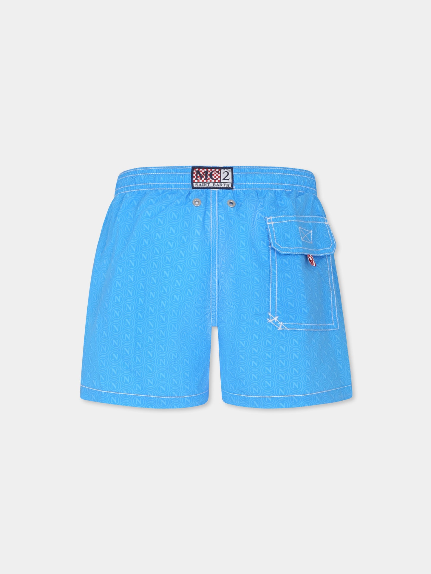 Boxer mare azzurro per bambino con logo SSC Napoli,Mc2 Saint Barth,JEA0001 04845H