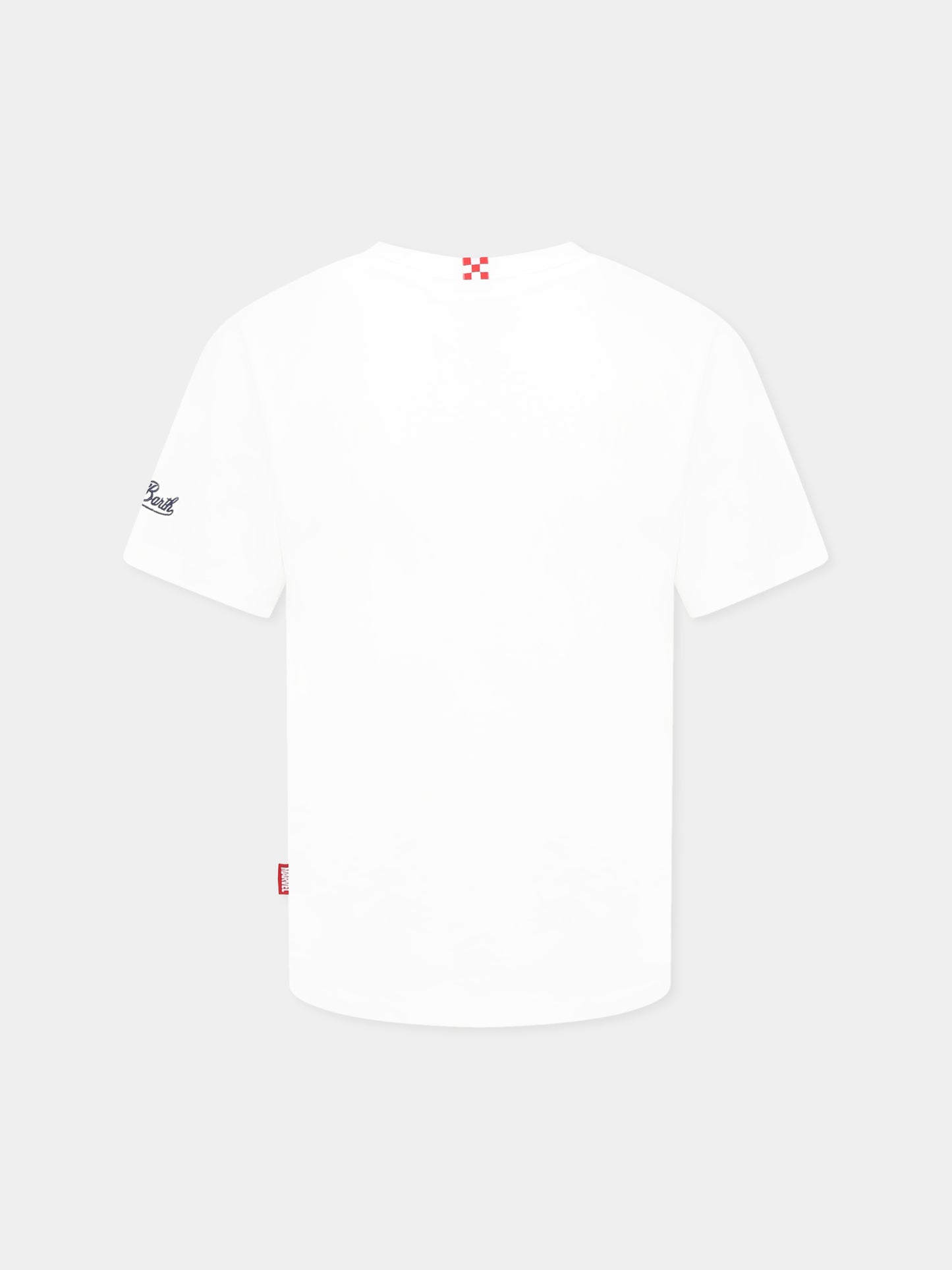 T-shirt bianca per bambino con stampa supereroi,Mc2 Saint Barth,TSH0001 01188H