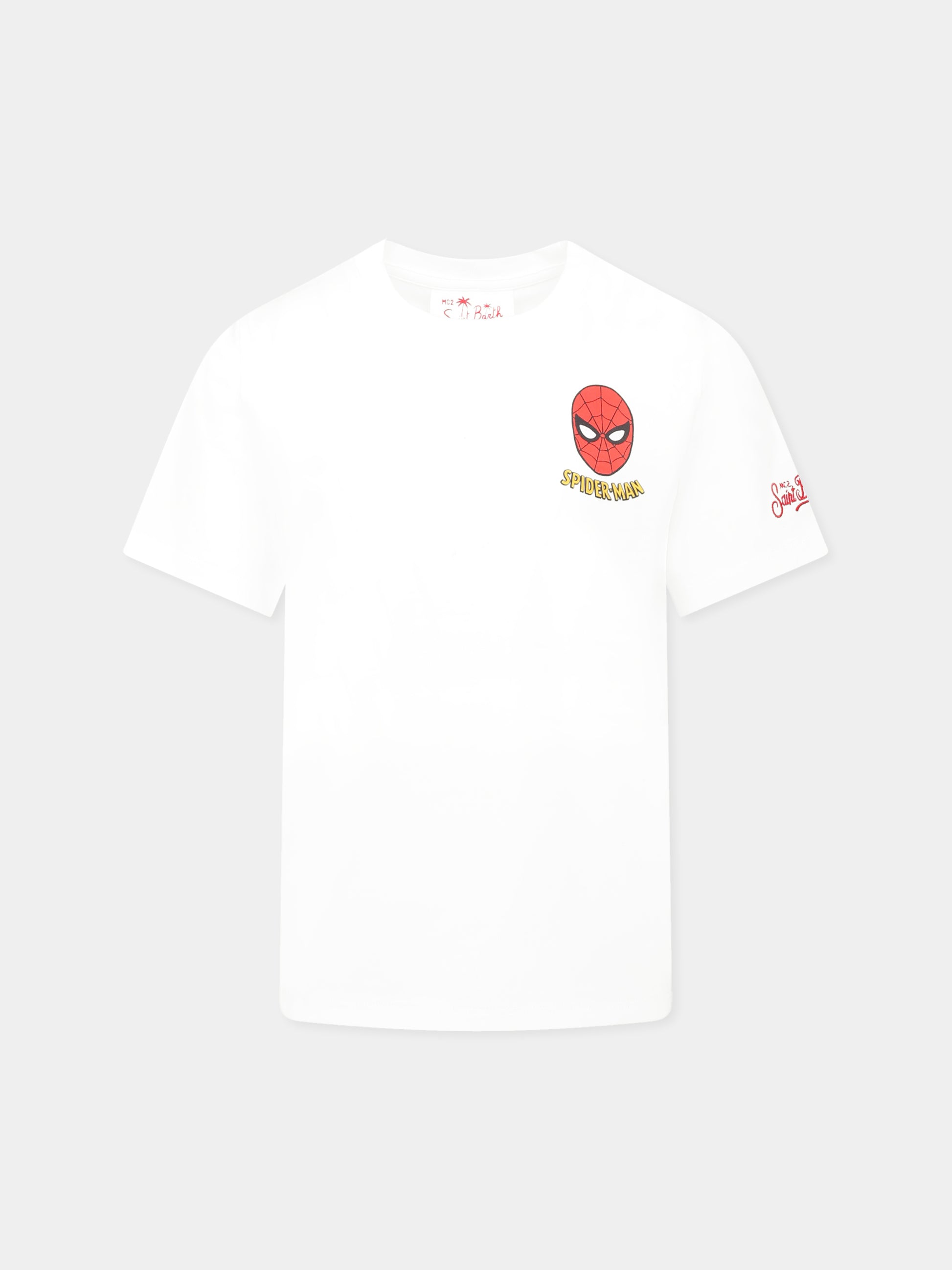 T-shirt bianca per bambino con Spiderman,Mc2 Saint Barth,TSH0001 03438H