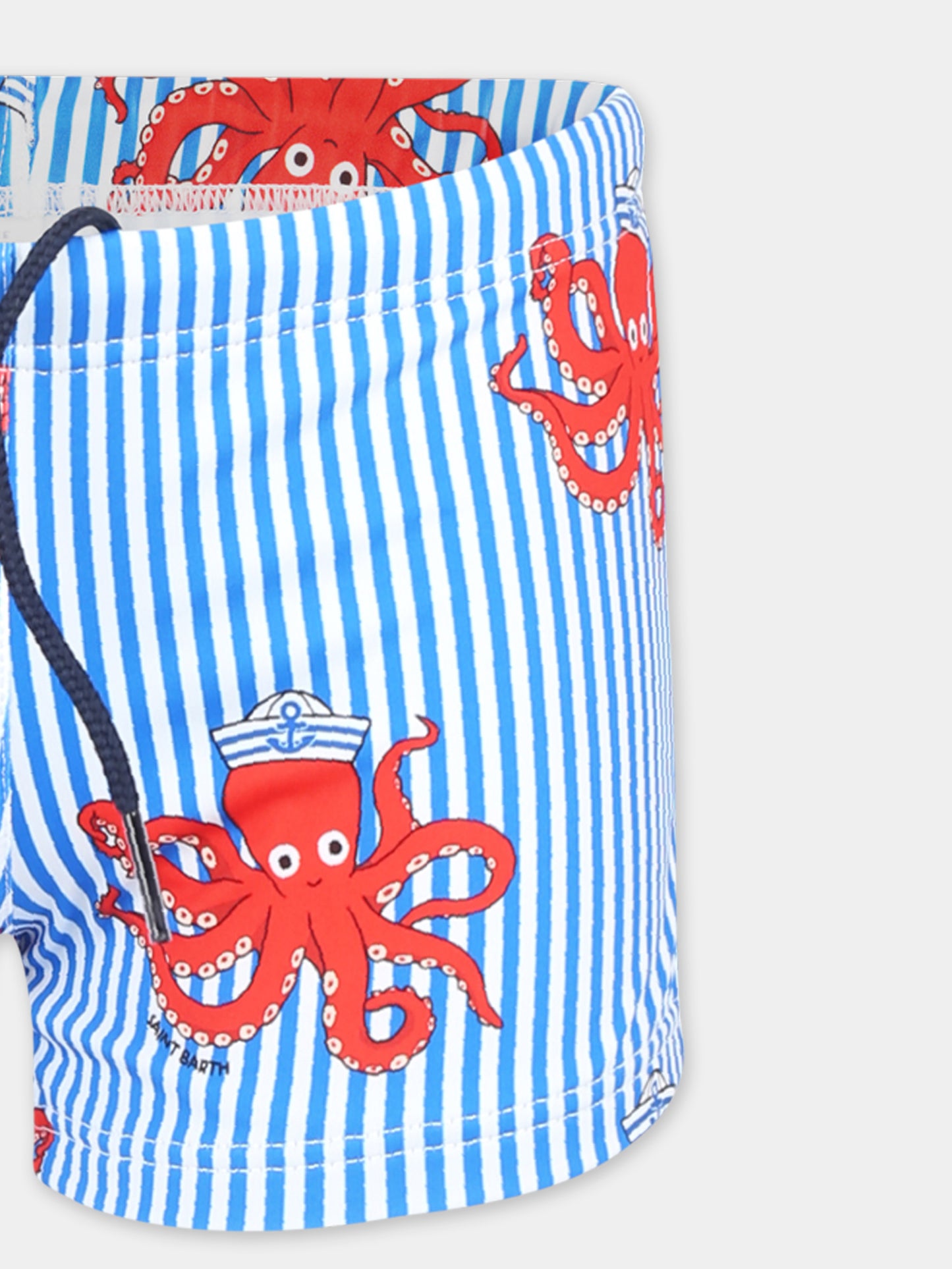 Light blue swim short for boy with octopus