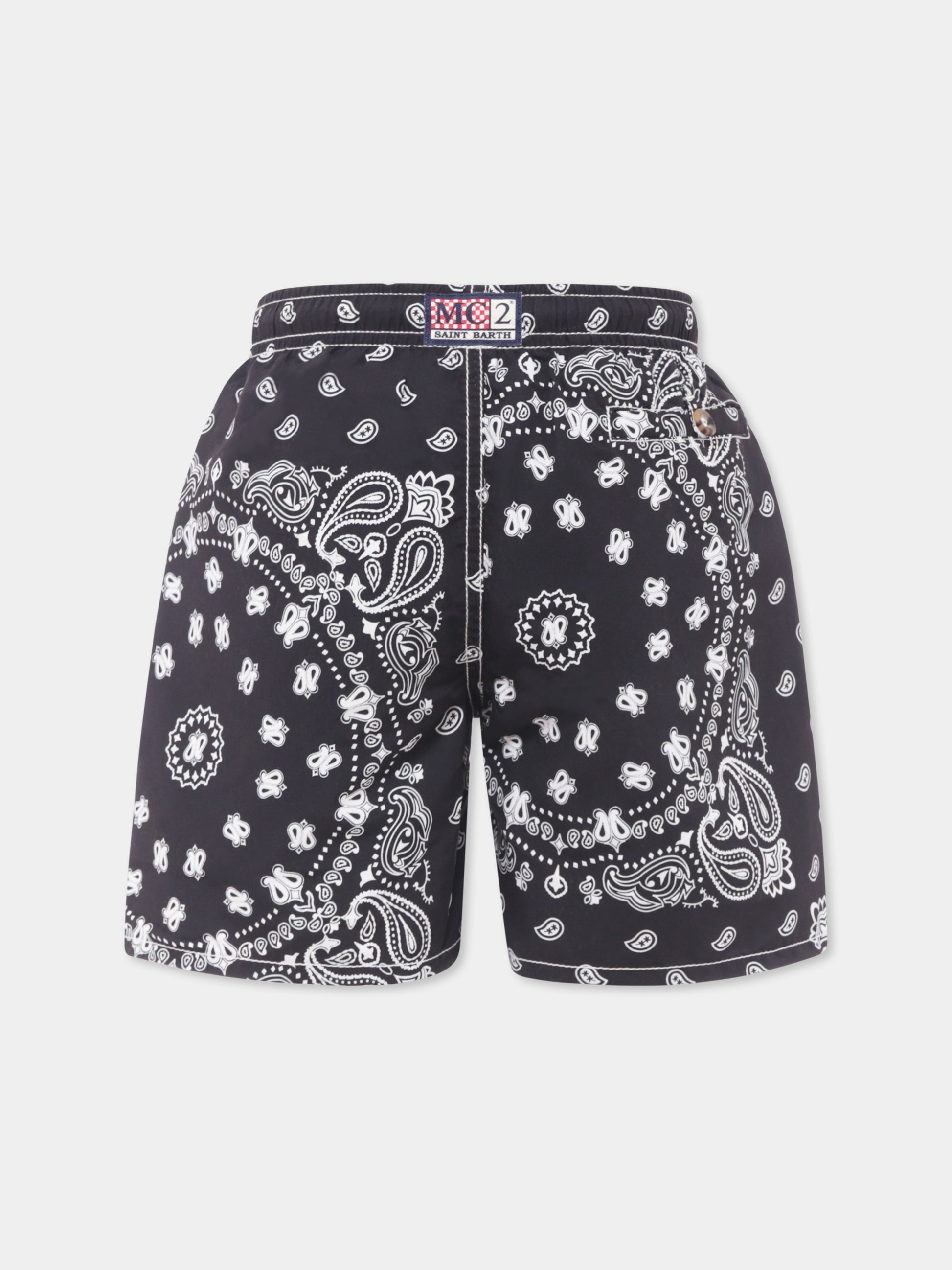 Boxer mare nero per bambino con stampa paisley,Mc2 Saint Barth,CAP0003 01701H