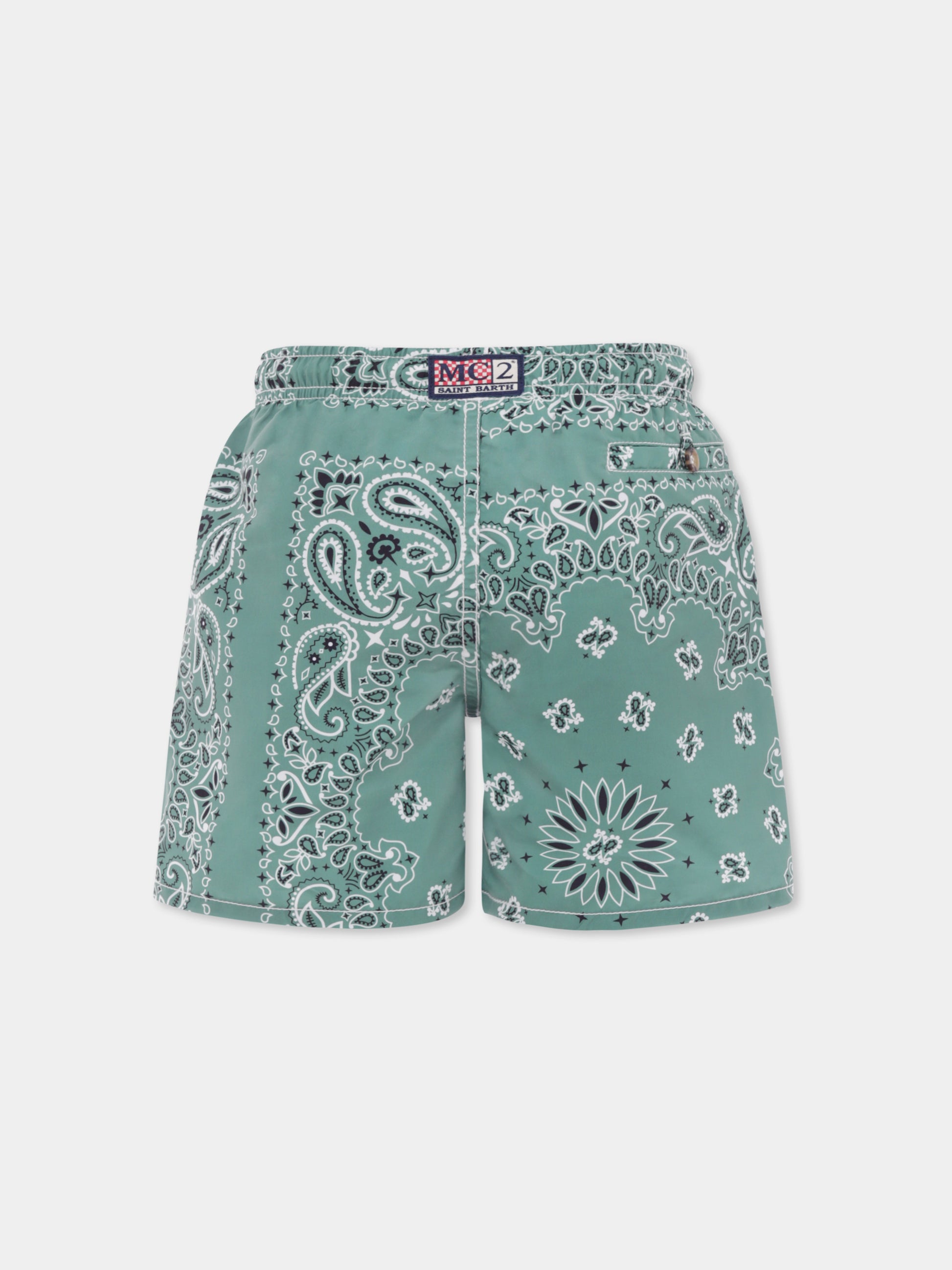Boxer mare verde per bambino con stampa paisley,Mc2 Saint Barth,CAP0003 01177H