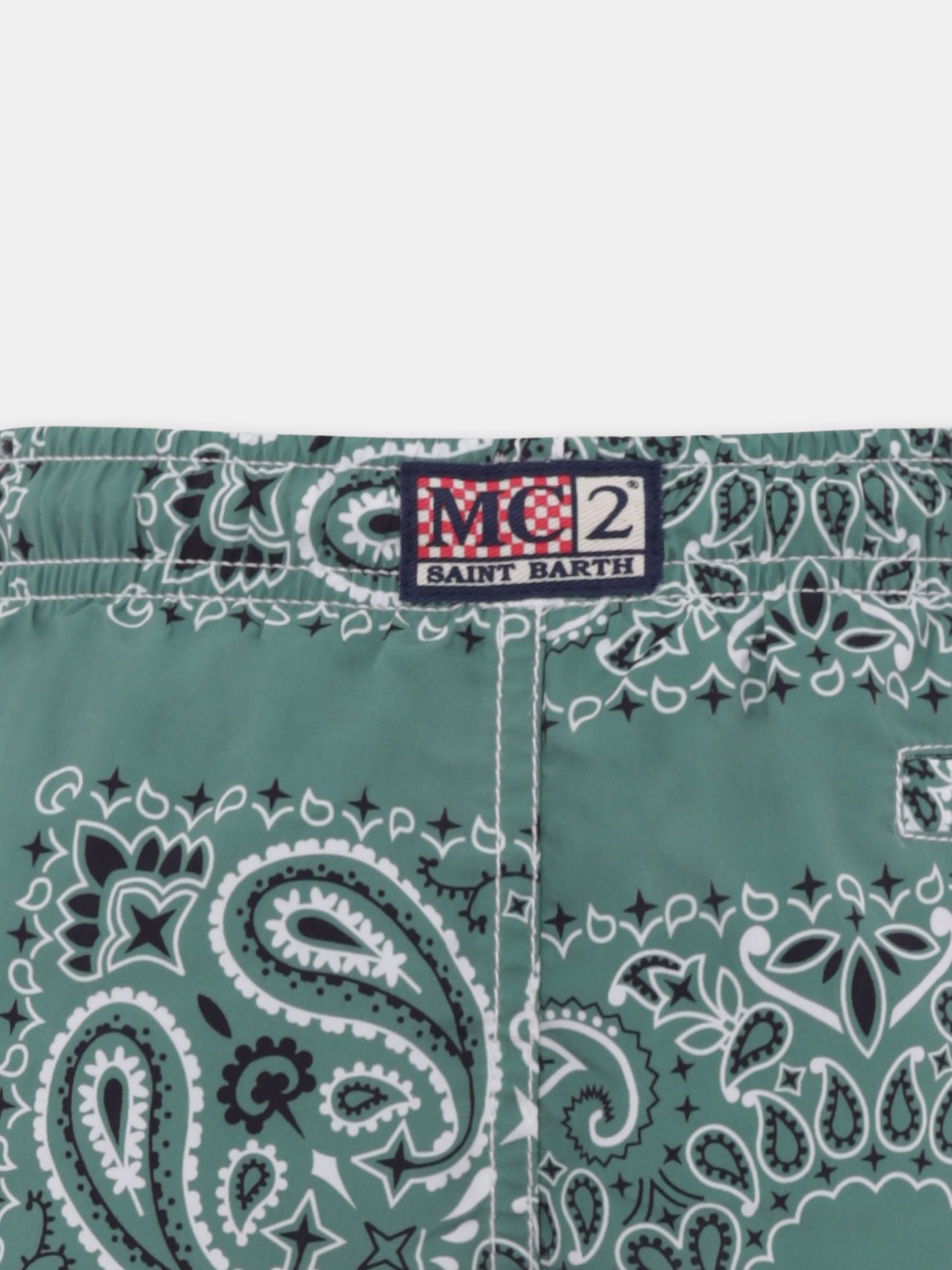 Boxer mare verde per bambino con stampa paisley,Mc2 Saint Barth,CAP0003 01177H