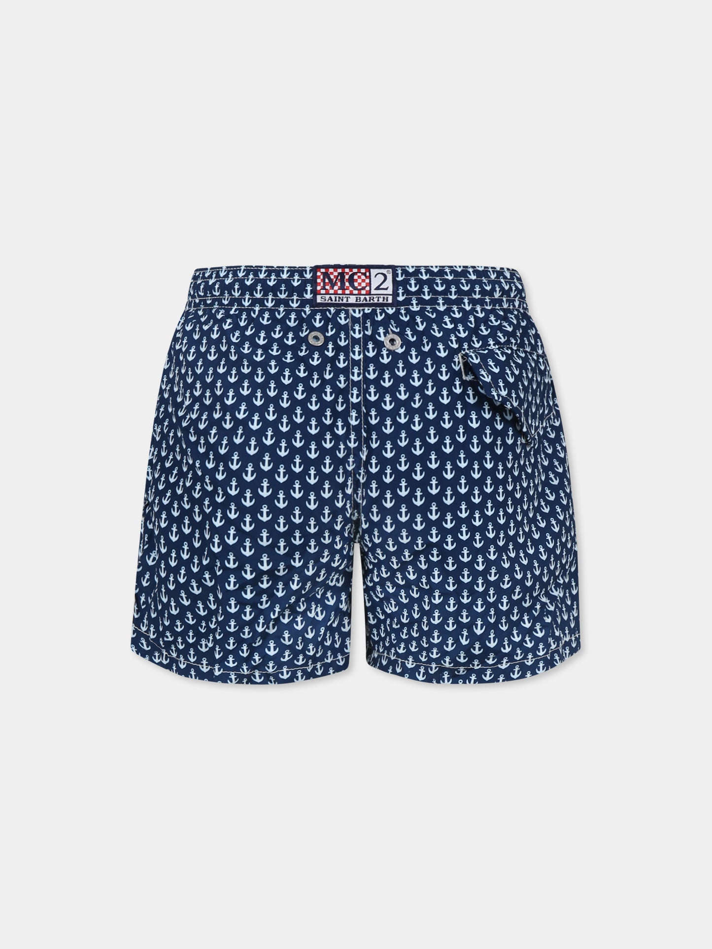 Boxer mare blu per bambino con ancora all over,Mc2 Saint Barth,JEA0004 02404H