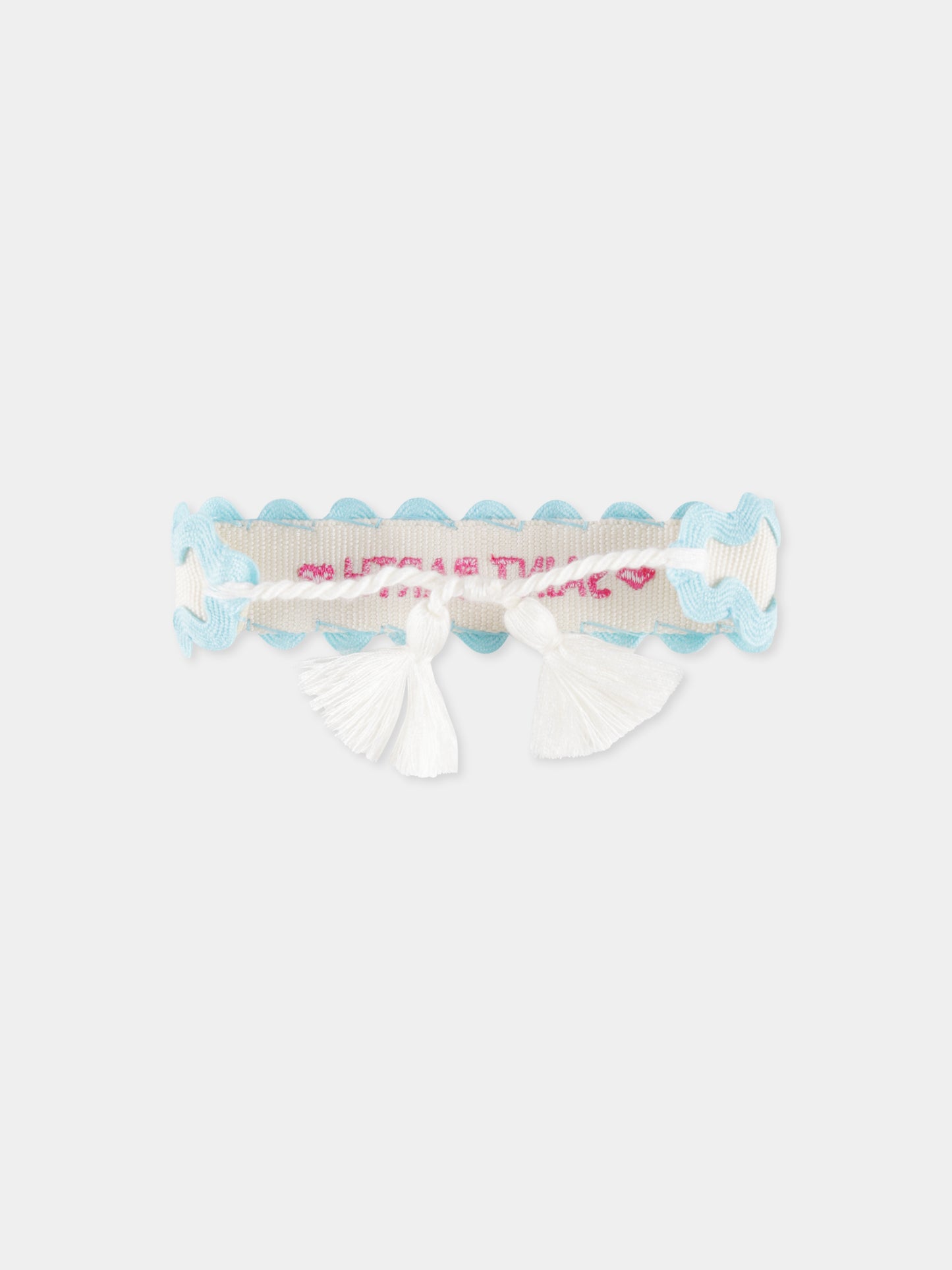 White bracelet for girl with logo