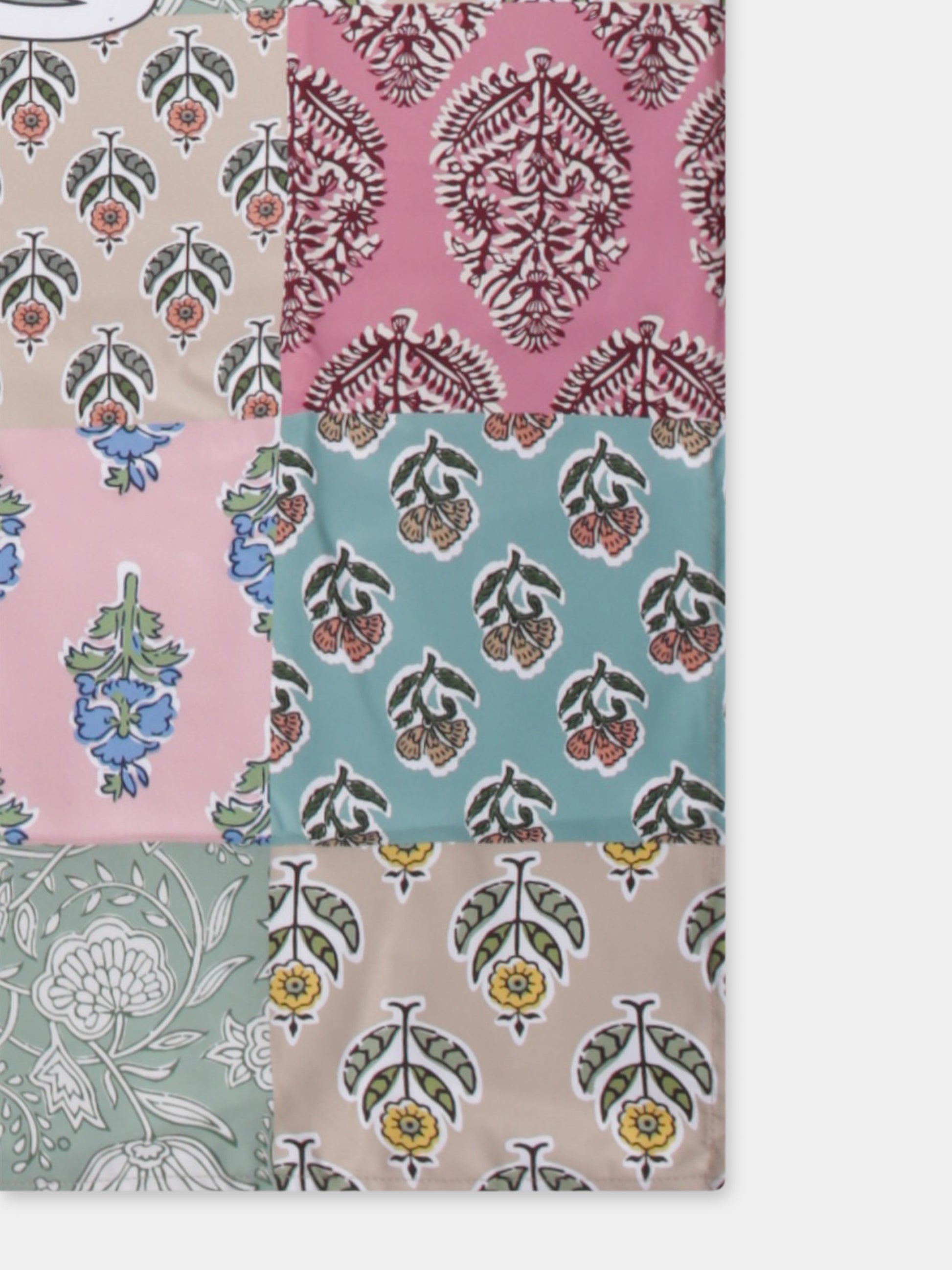 Telo mare multicolor per bambina con stampa patchwork,Mc2 Saint Barth,AID0001 01250H