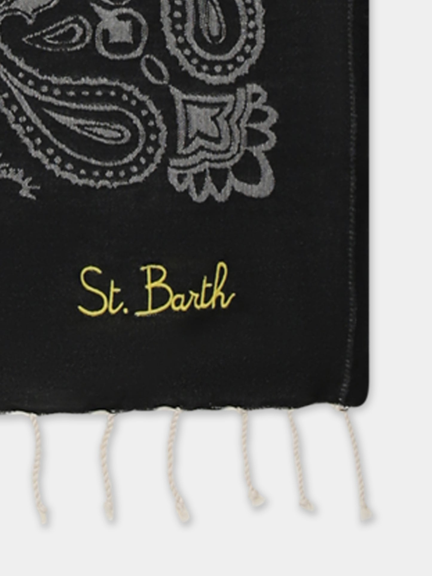 Black beach towel for kids with logo