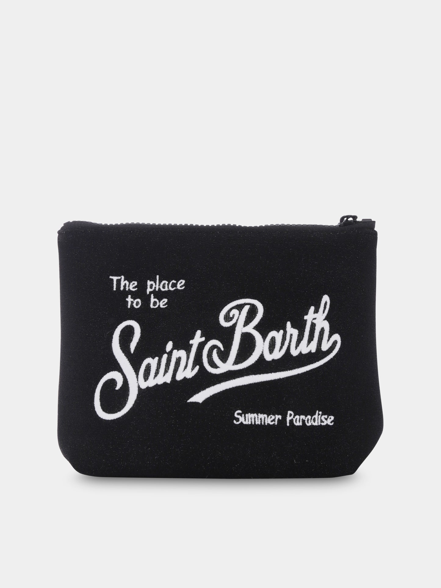 Black clutch bag for girl with logo
