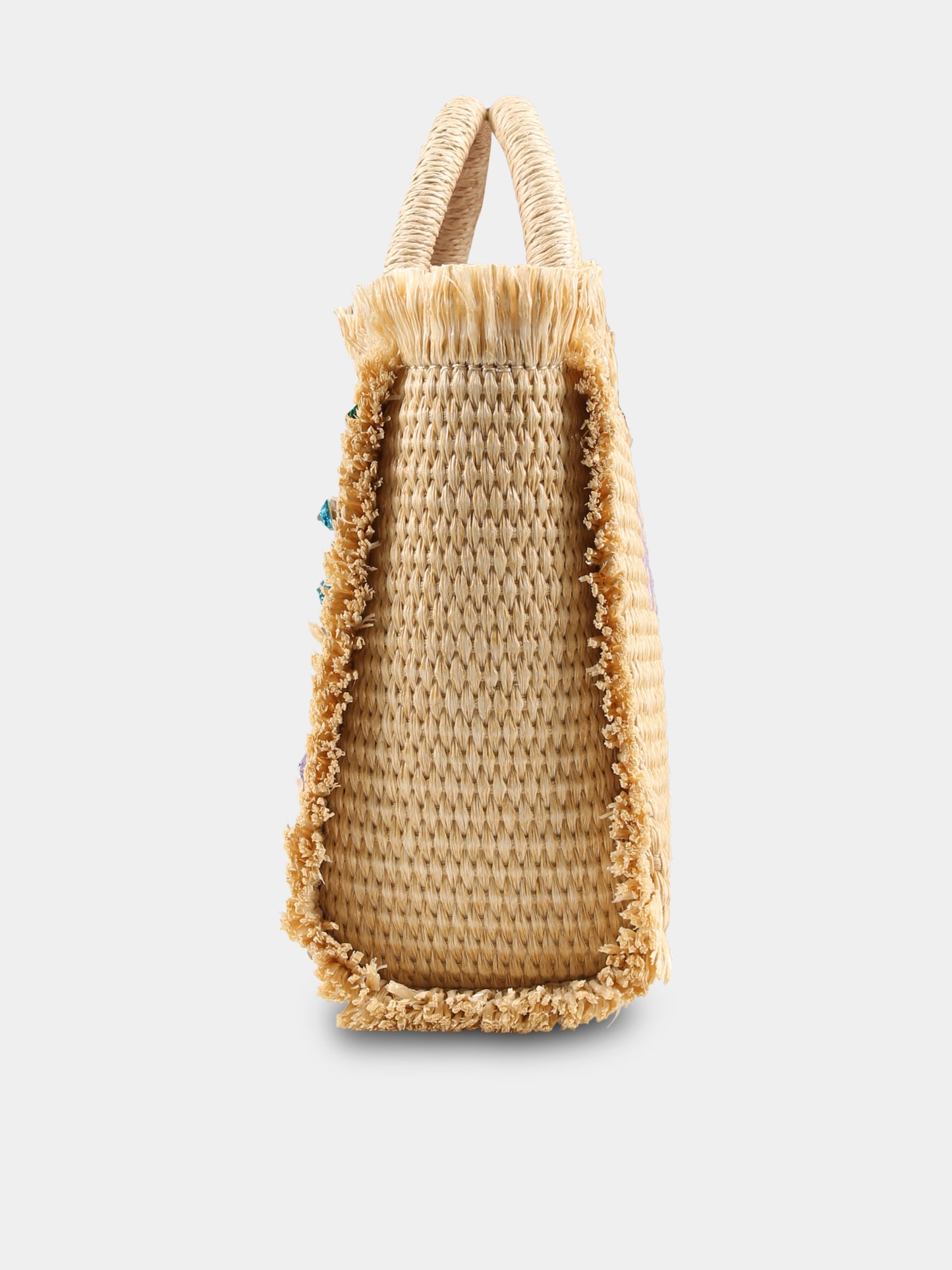 Borsa Vanity Mini beige per bambina con logo e cristalli,Mc2 Saint Barth,VAMI009 01509H