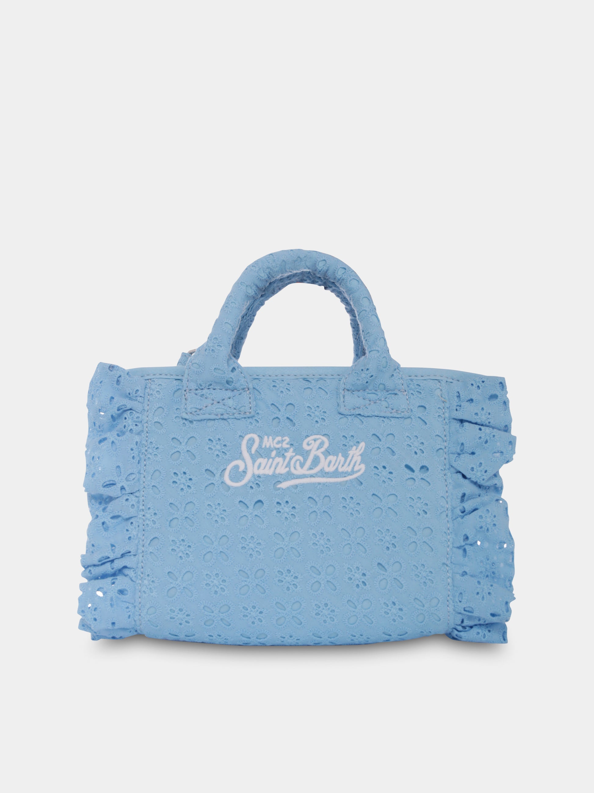 Borsa Vanity Mini celeste per bambina con logo,Mc2 Saint Barth,VAMI018 03804H