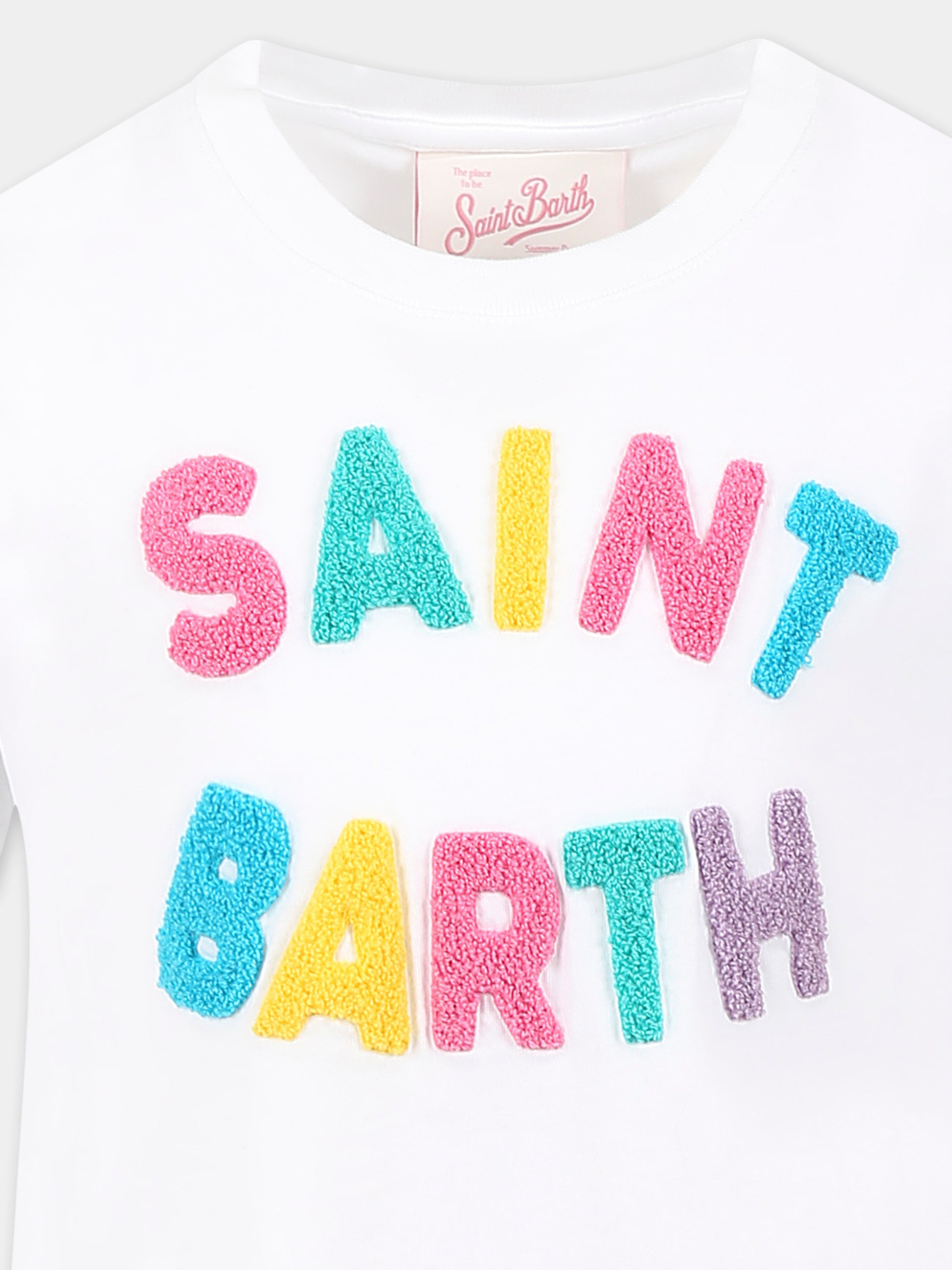 Vestito bianco per bambina con logo,Mc2 Saint Barth,ABY0001 04549H