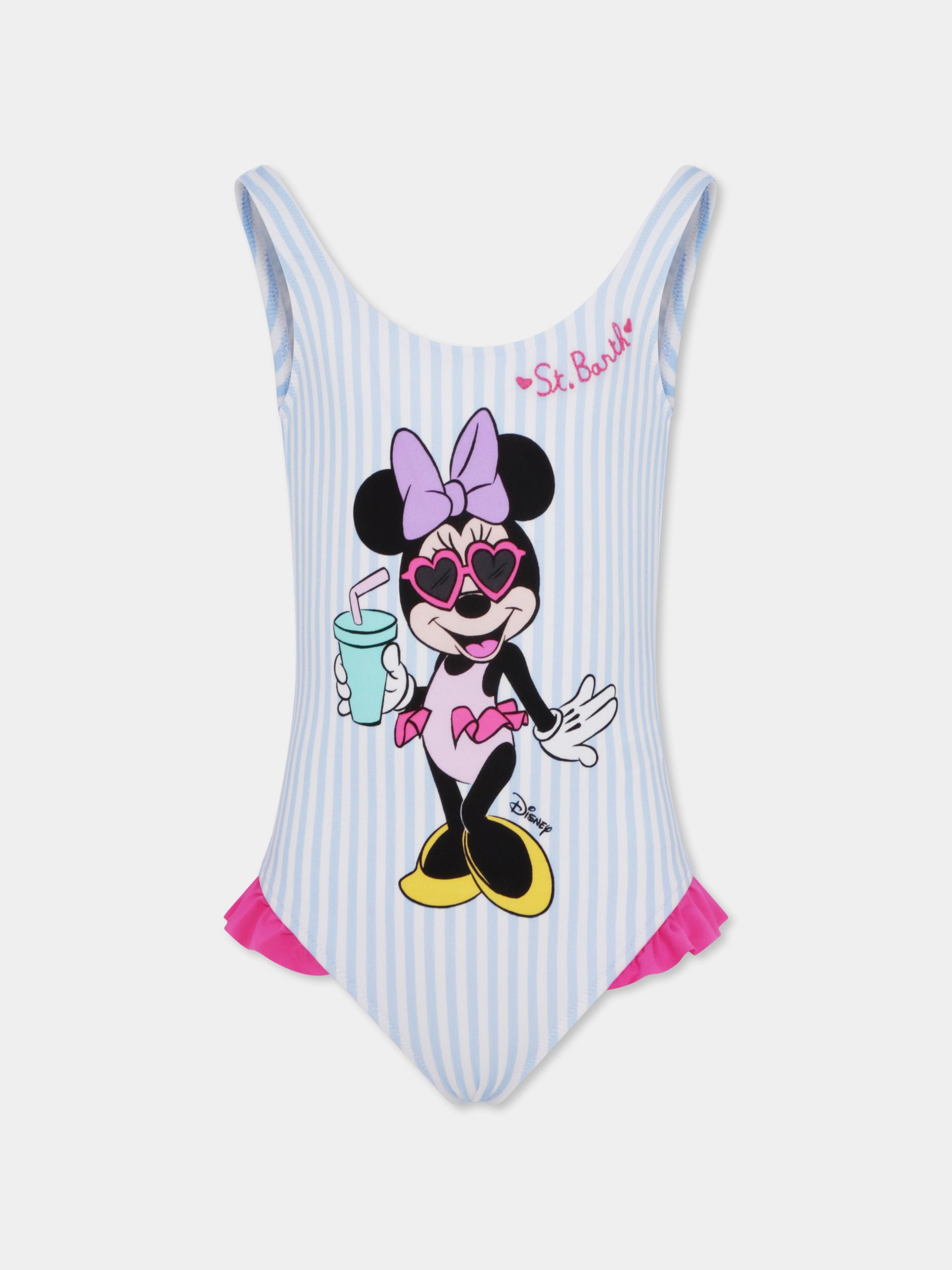 Costume intero celeste per bambina con Minnie,Mc2 Saint Barth,TNA0001 00356H