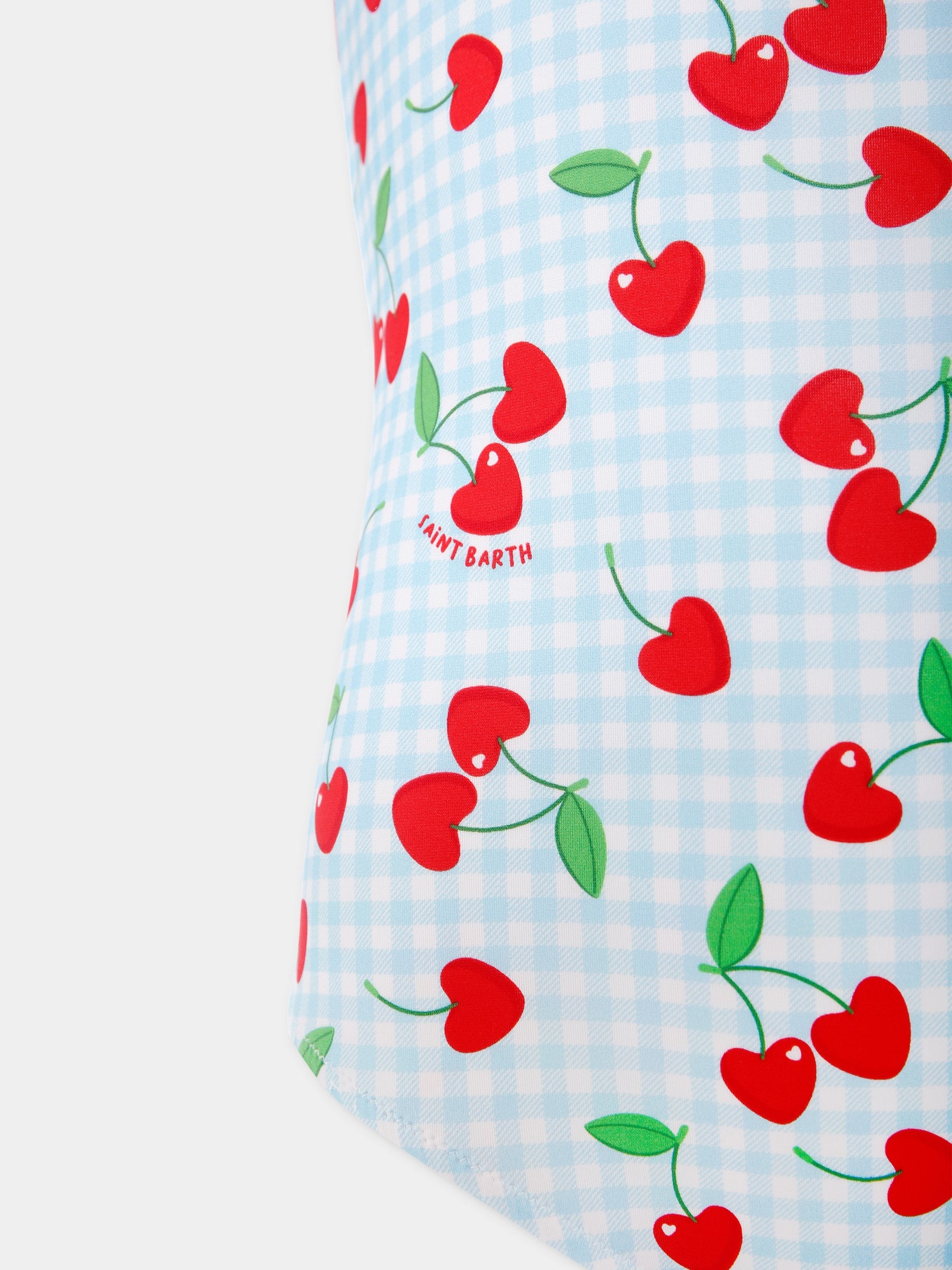 Costume intero celeste per bambina con ciliegie all over,Mc2 Saint Barth,TILD0001 01258H