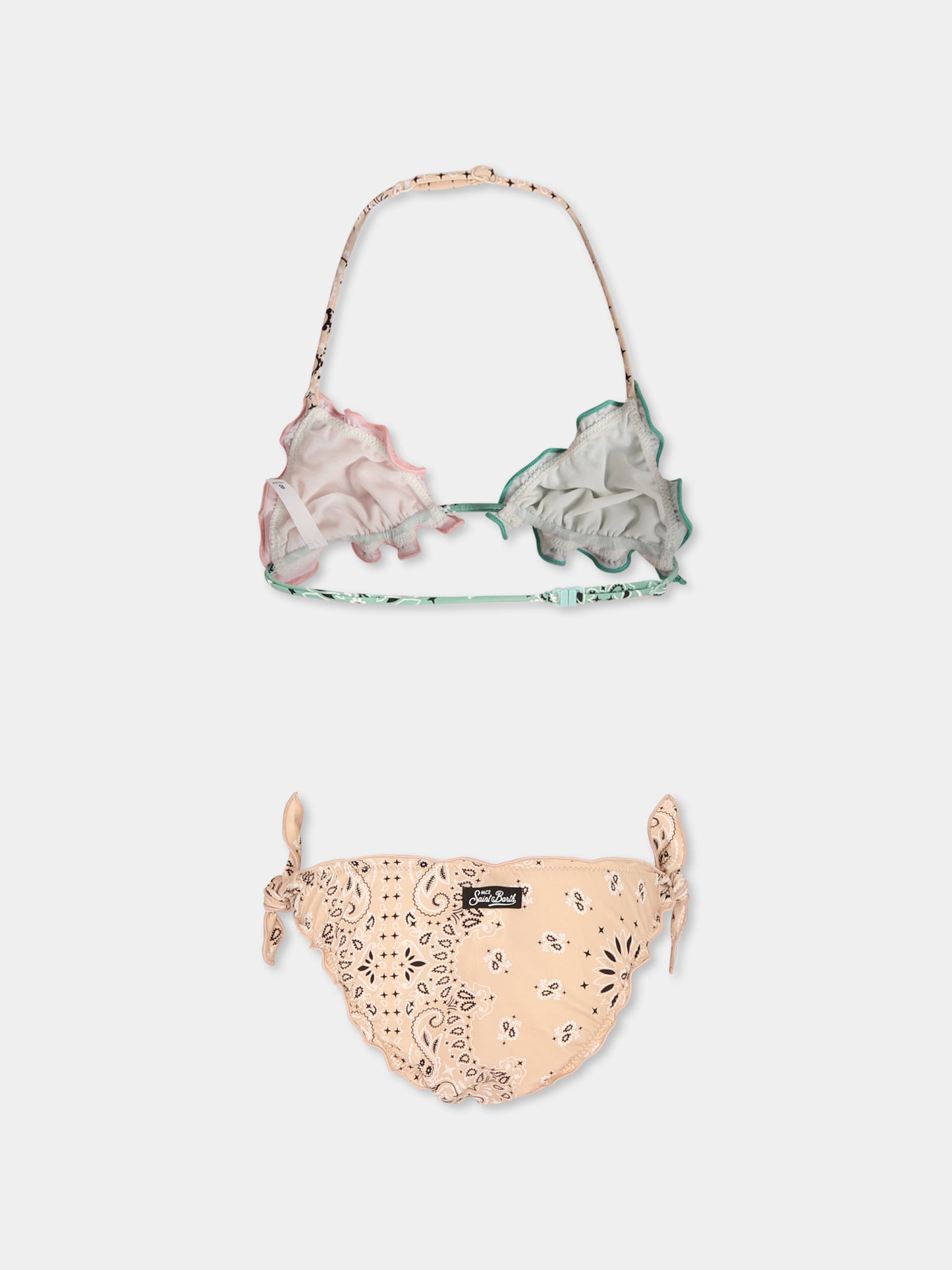 Multicolor bikini for girl with paisley print