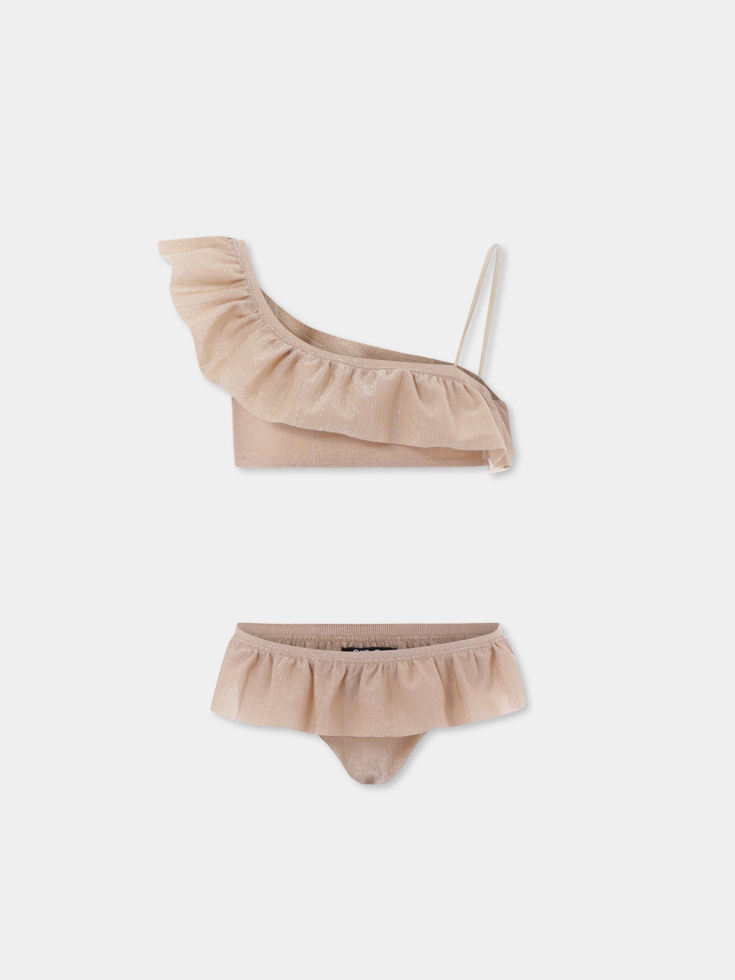 Gold bikini for girl with logo