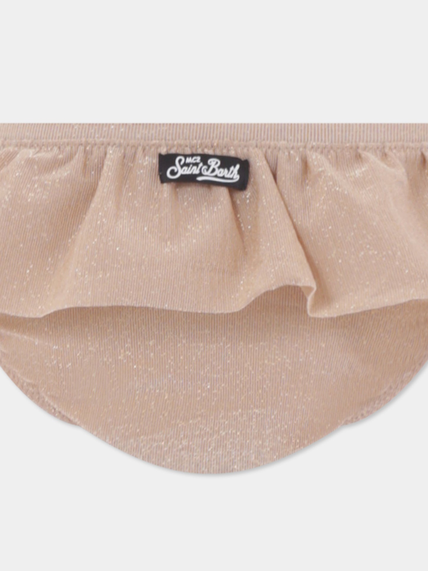 Gold bikini for girl with logo