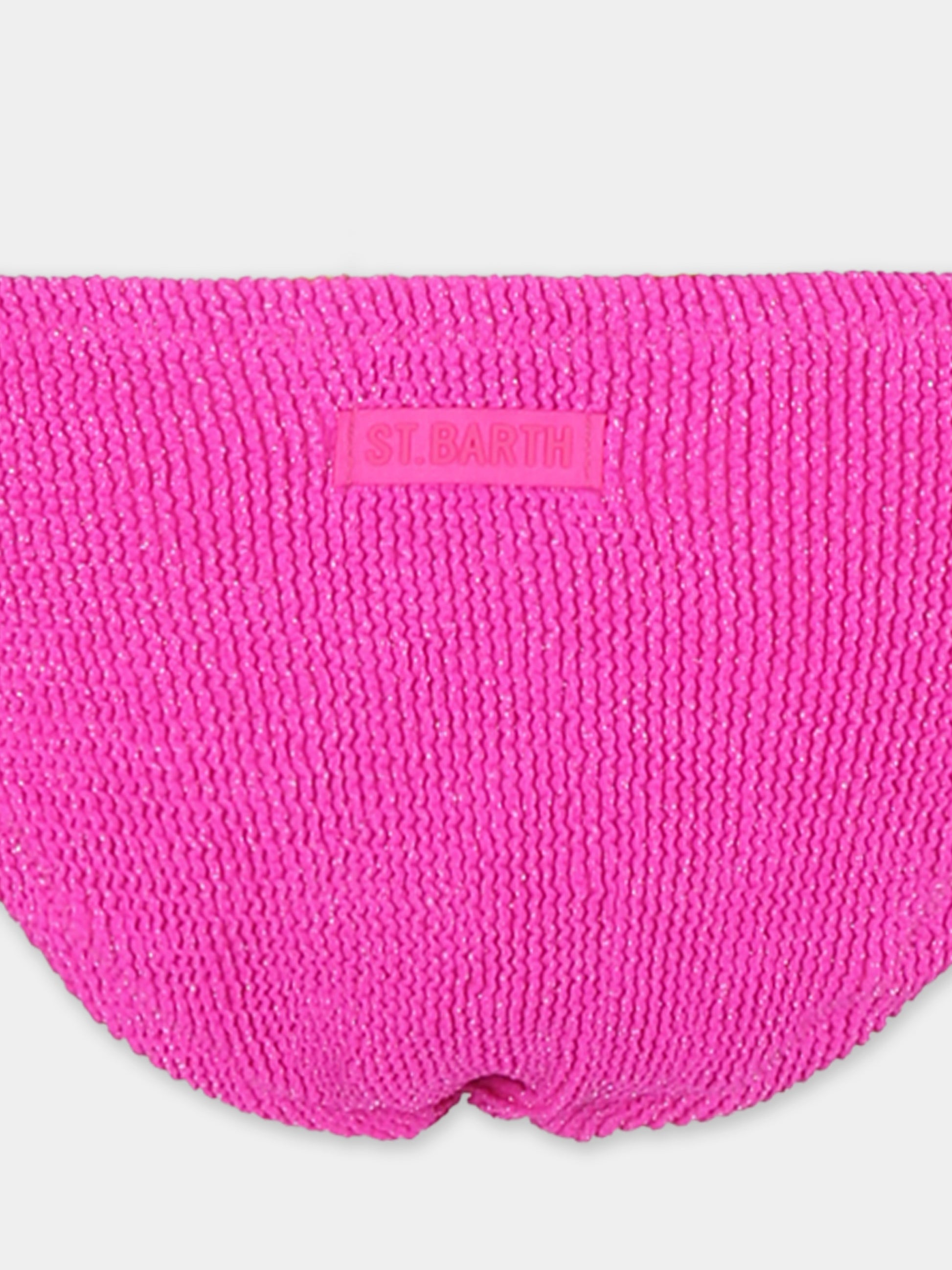 Bikini fucsia per bambina con logo,Mc2 Saint Barth,KHL0001 01038H