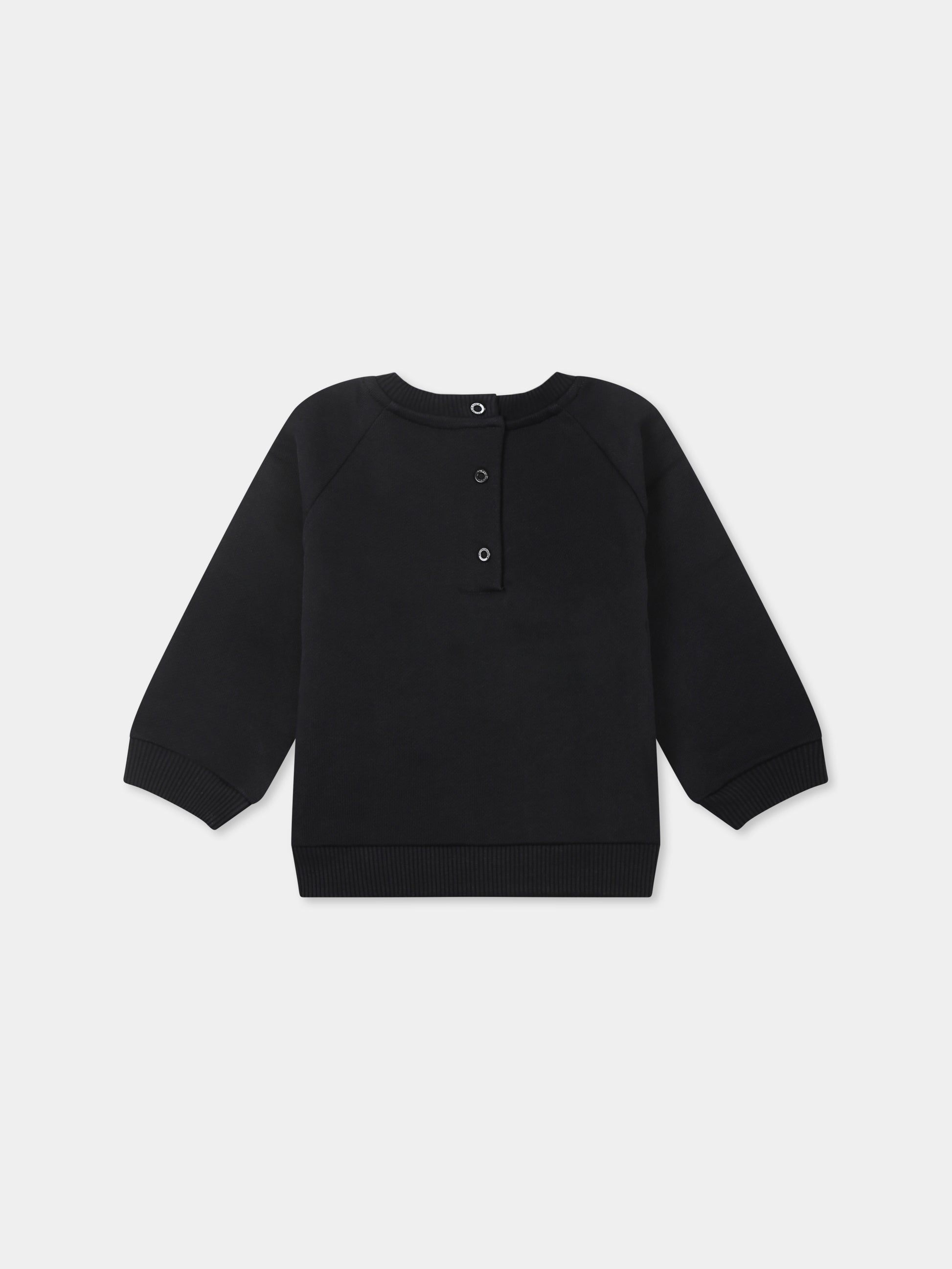 Felpa nera per neonati con logo,Balmain Kids,BU4500 Z1753 930AG