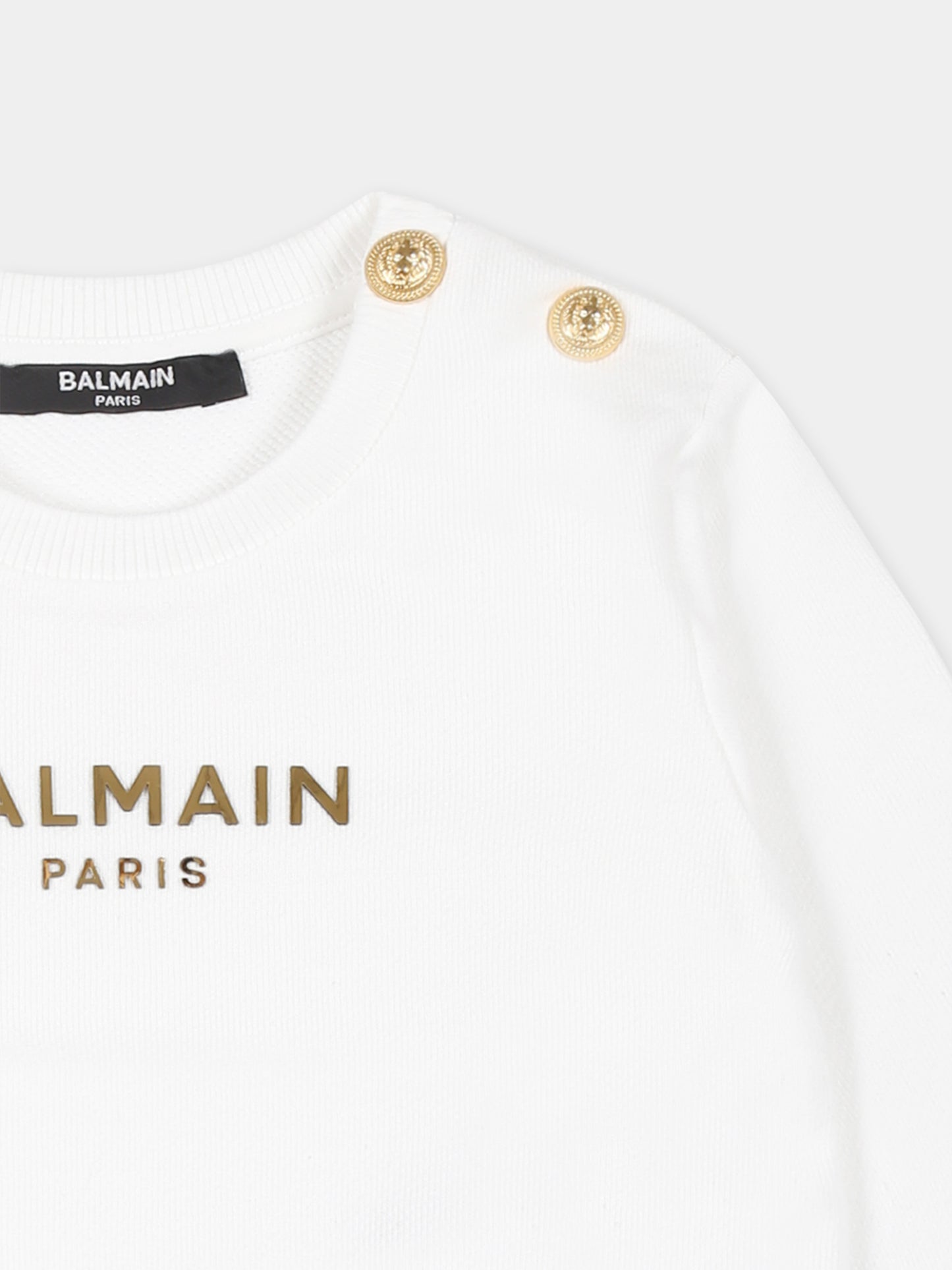 White sweatshirt for babykids with logo