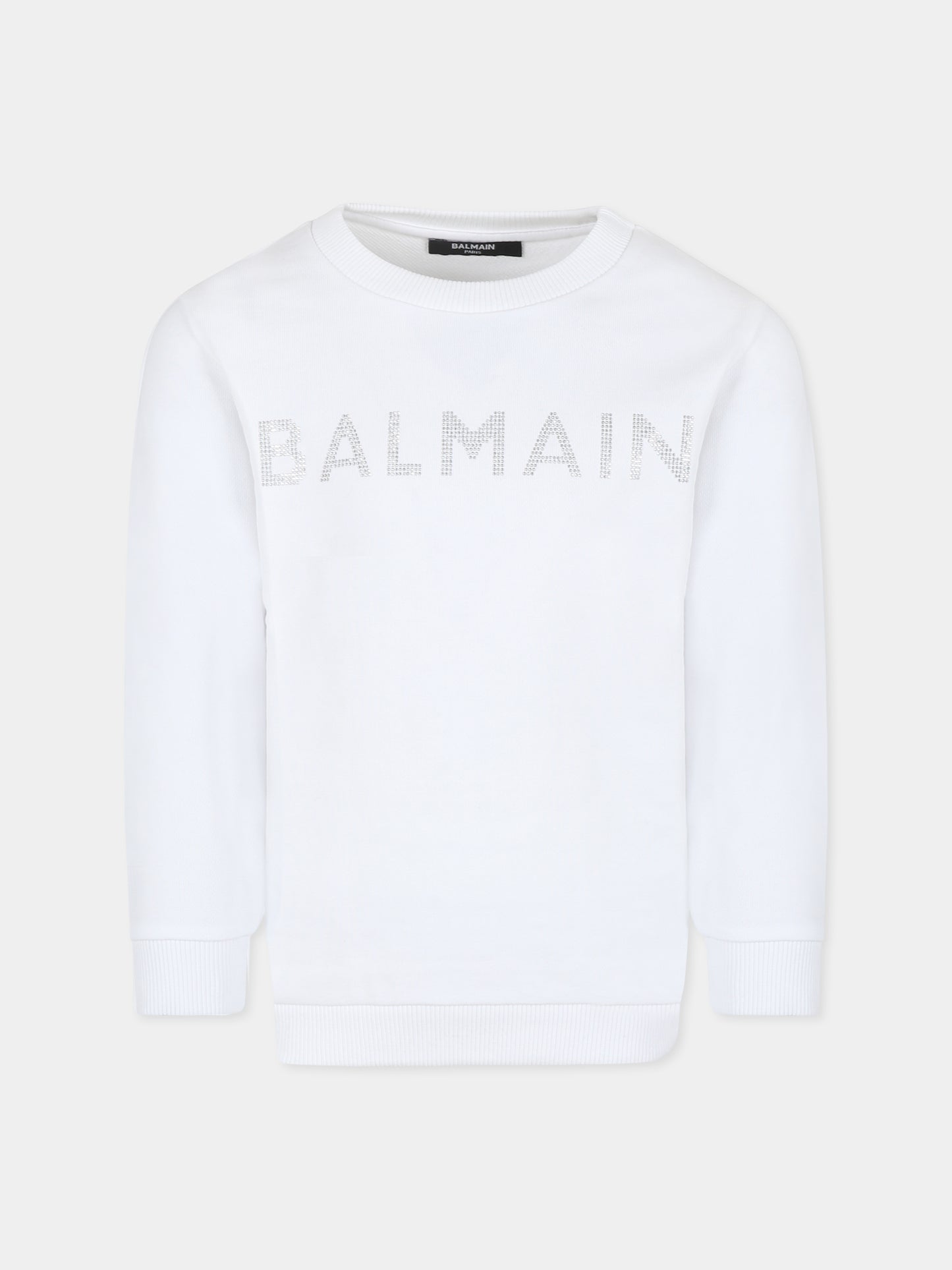 White sweatshirt for girl with logo