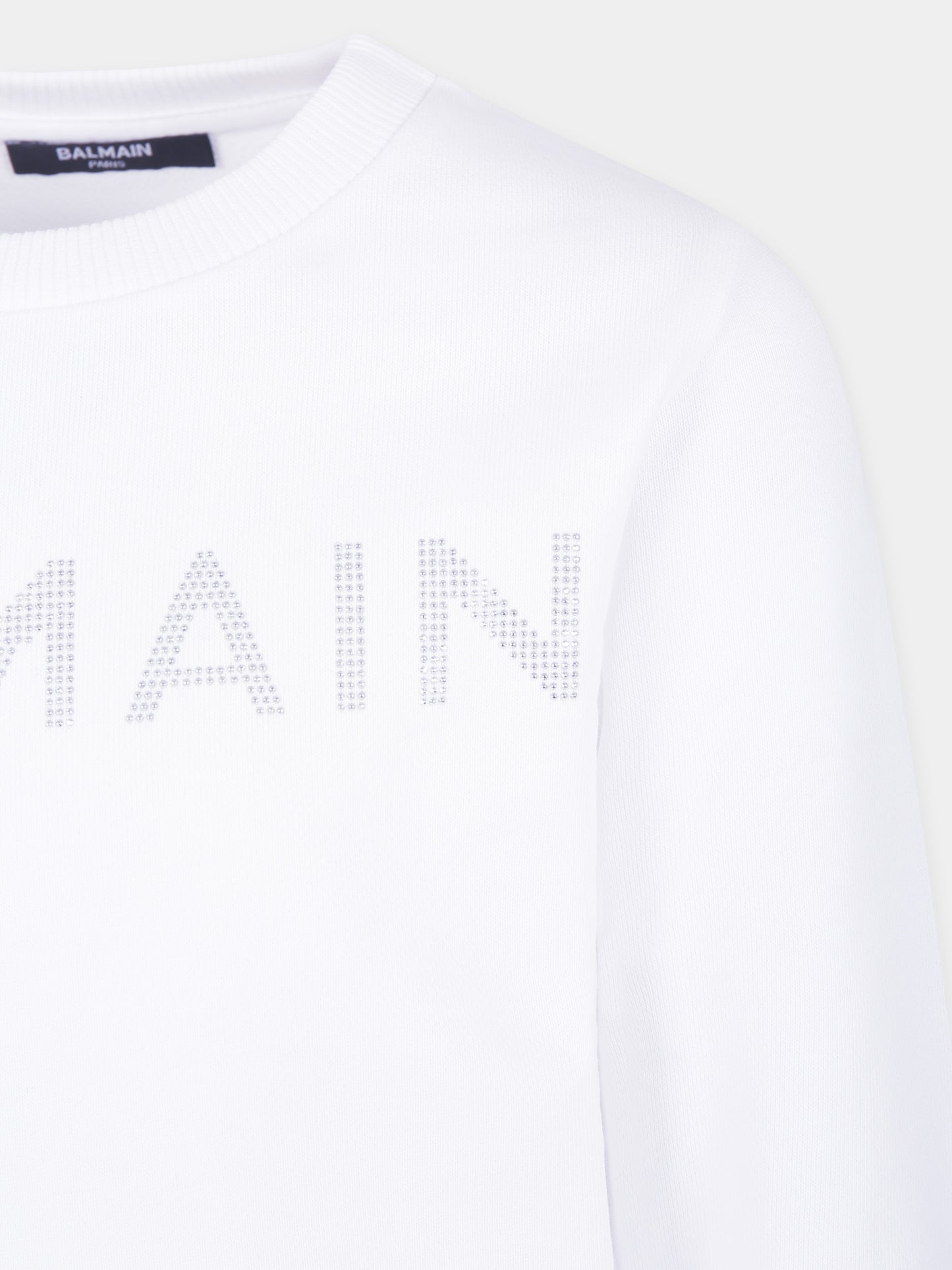 White sweatshirt for girl with logo