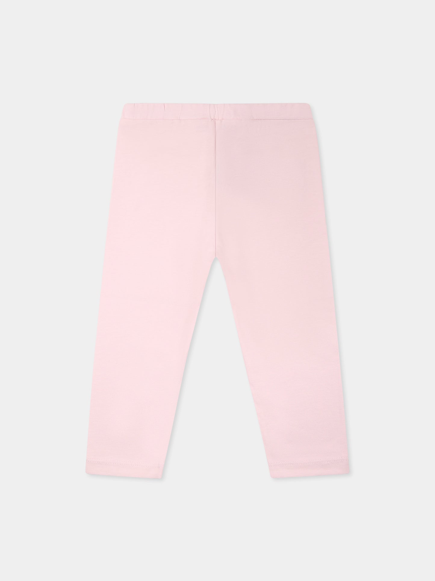 Leggings rosa per neonata con logo,Balmain Kids,BU6030 Z1883 540