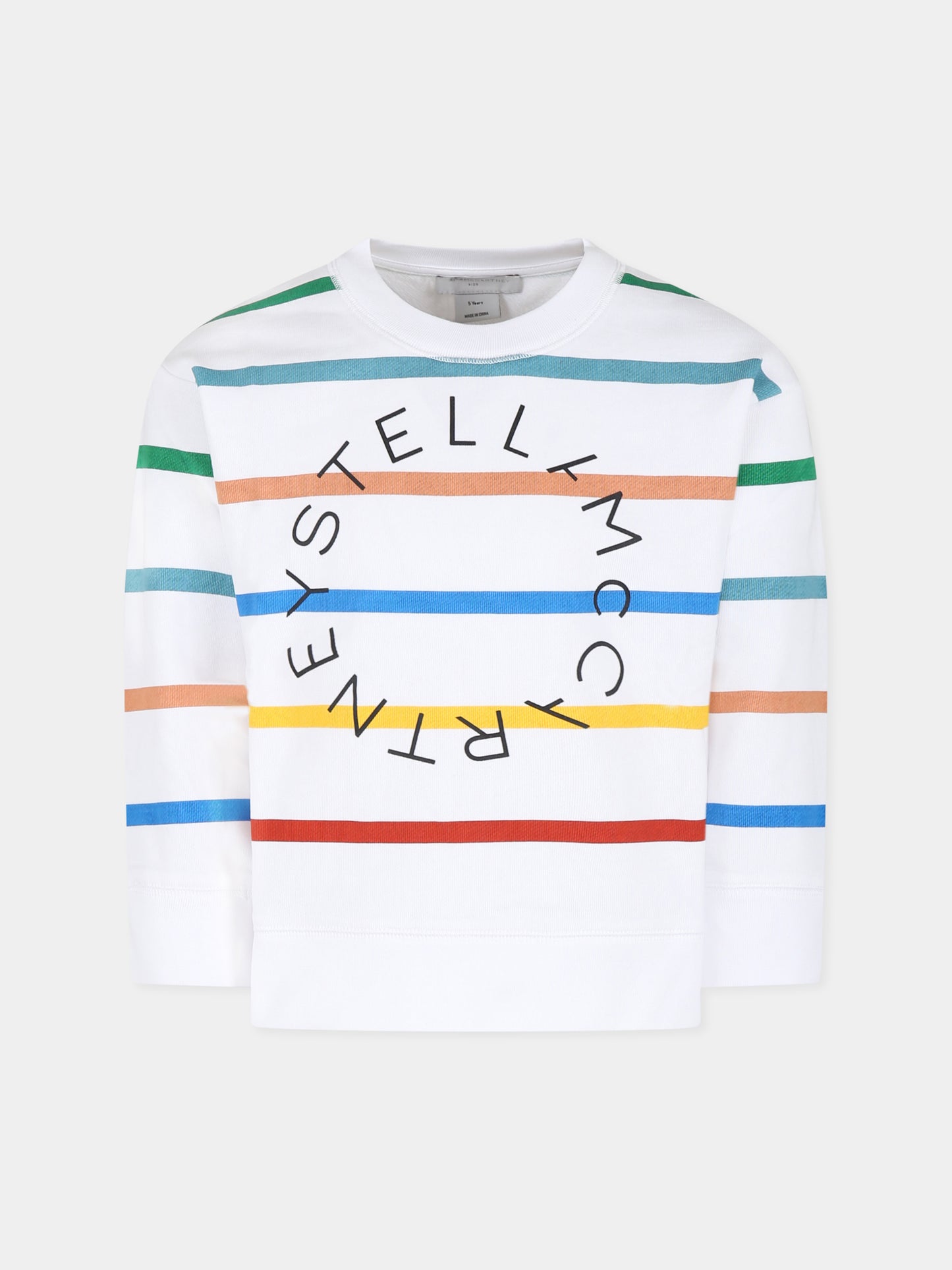 Felpa bianca per bambino con logo,Stella Mccartney Kids,TU4Q10 Z1741 100MC