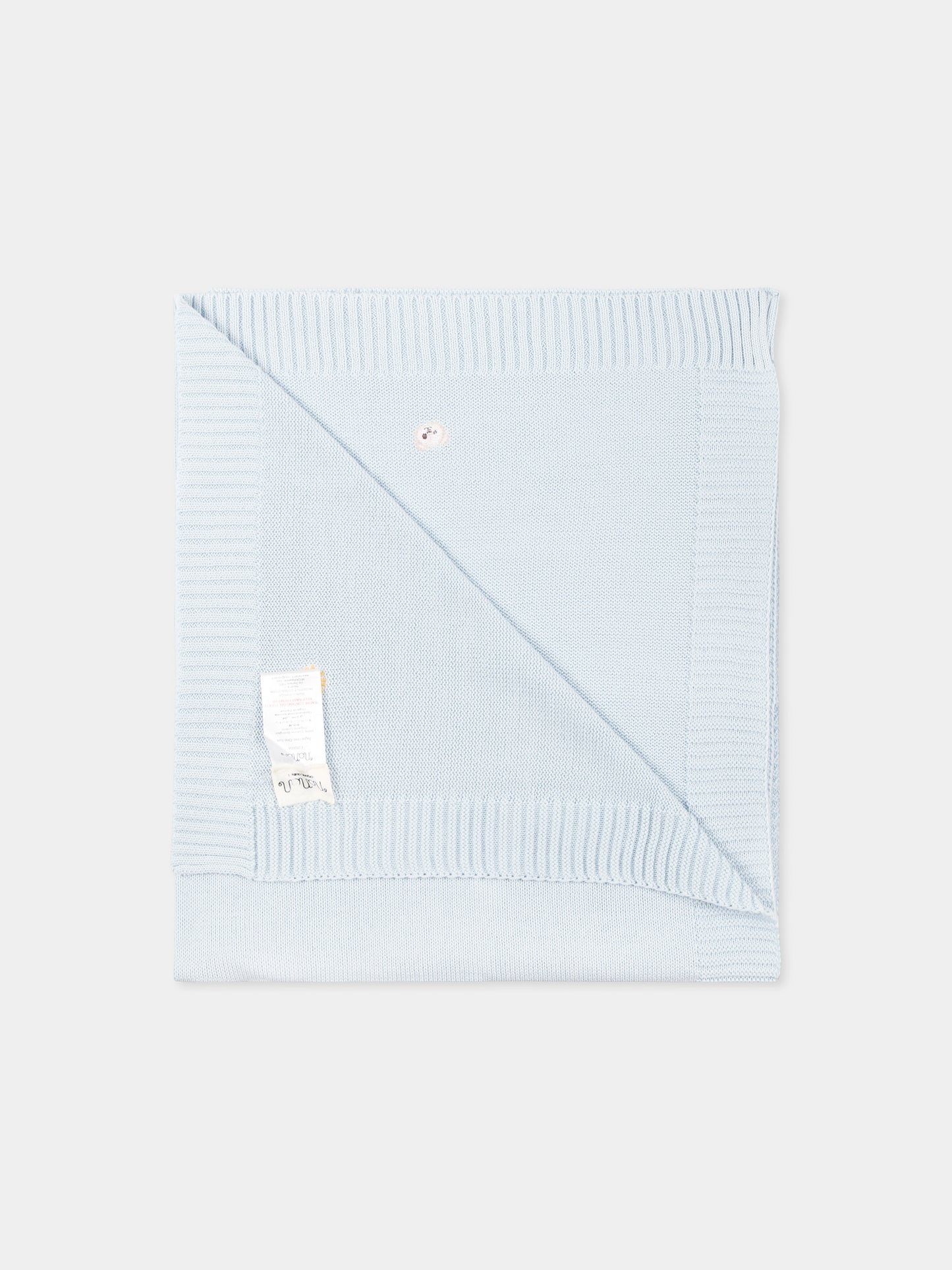Light blue blanket for baby boy with bees