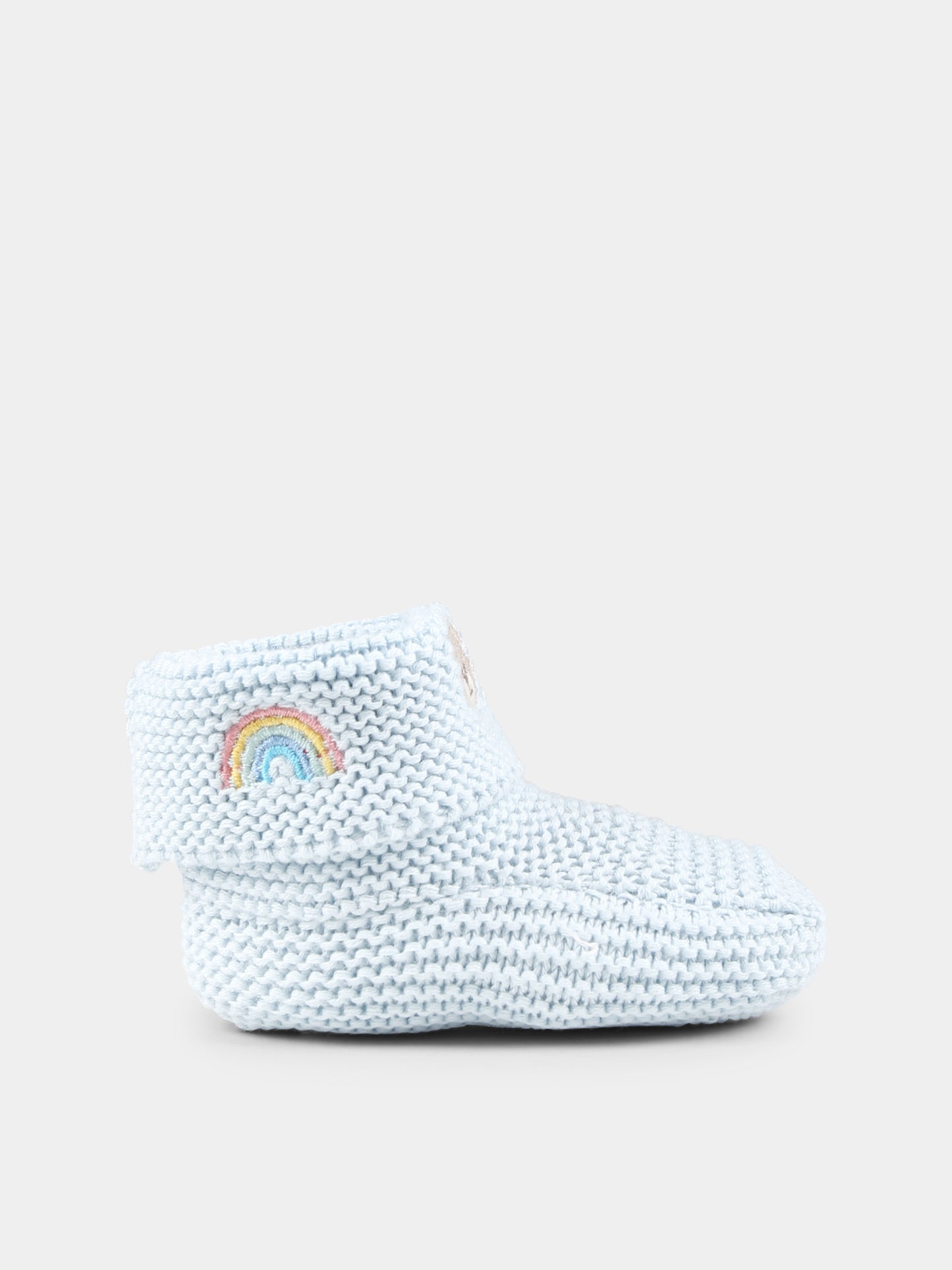 Light blue slippers for baby boy with bees